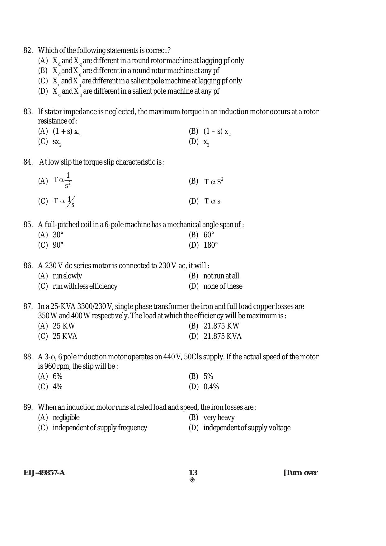 SEBI Officer Electrical Engineering Previous Paper - Page 13