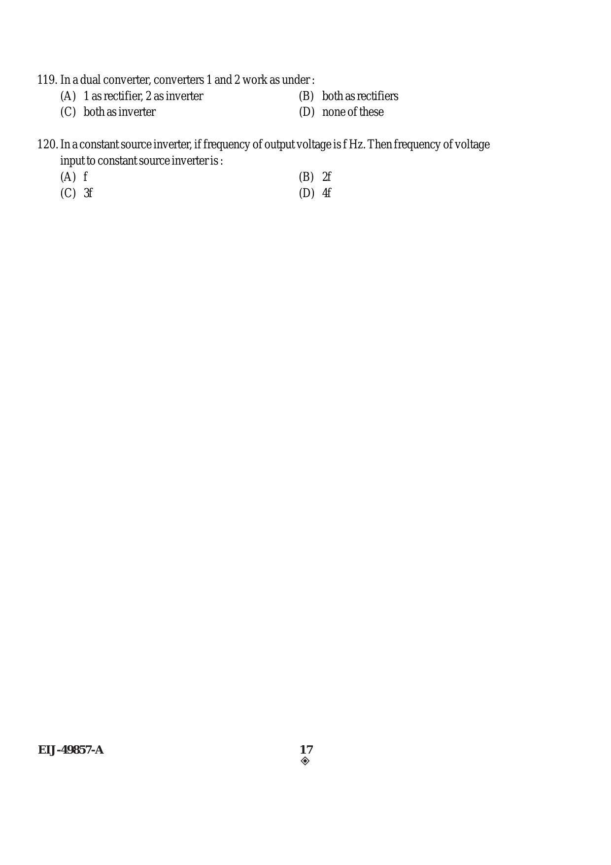 SEBI Officer Electrical Engineering Previous Paper - Page 17