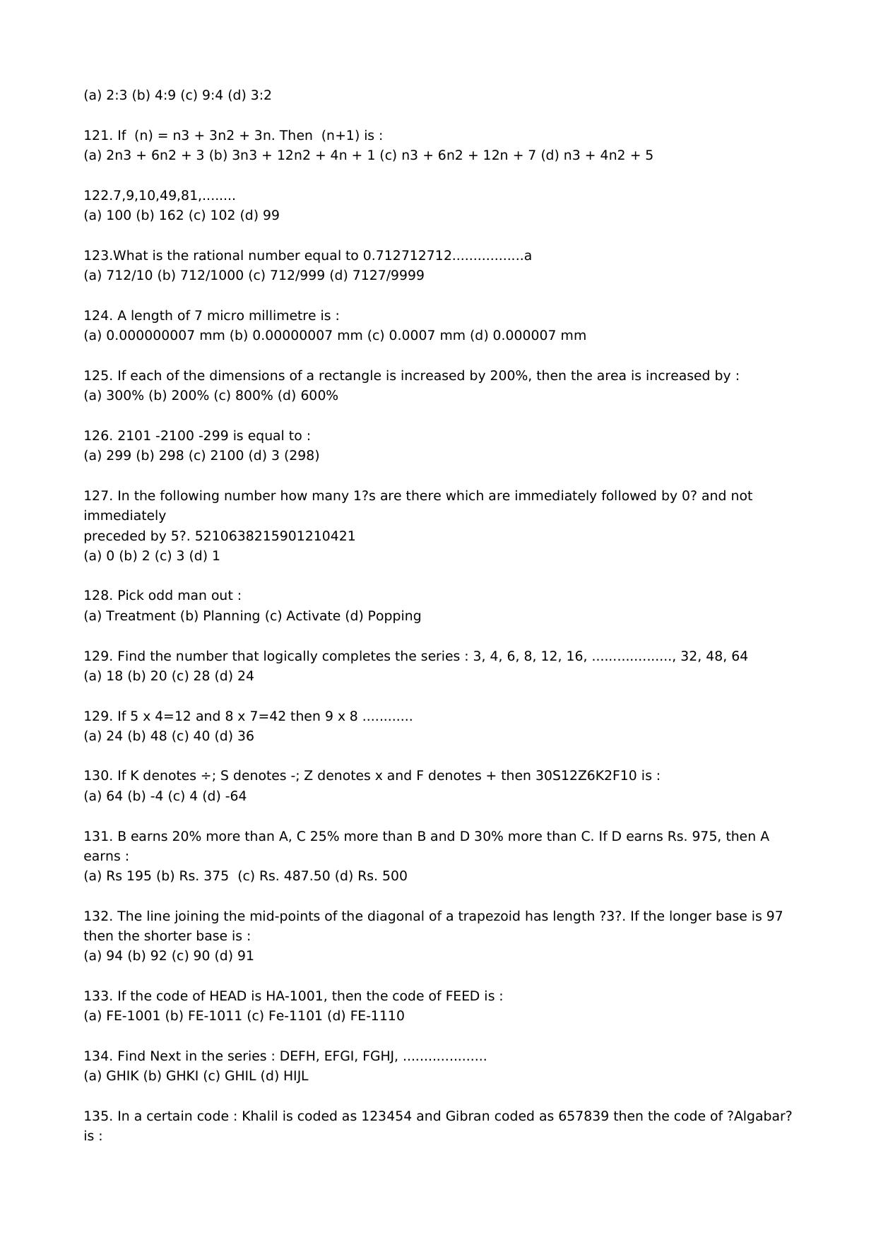 RPF, SI, Constable General Intelligence/ Reasoning Old Papers - Page 9