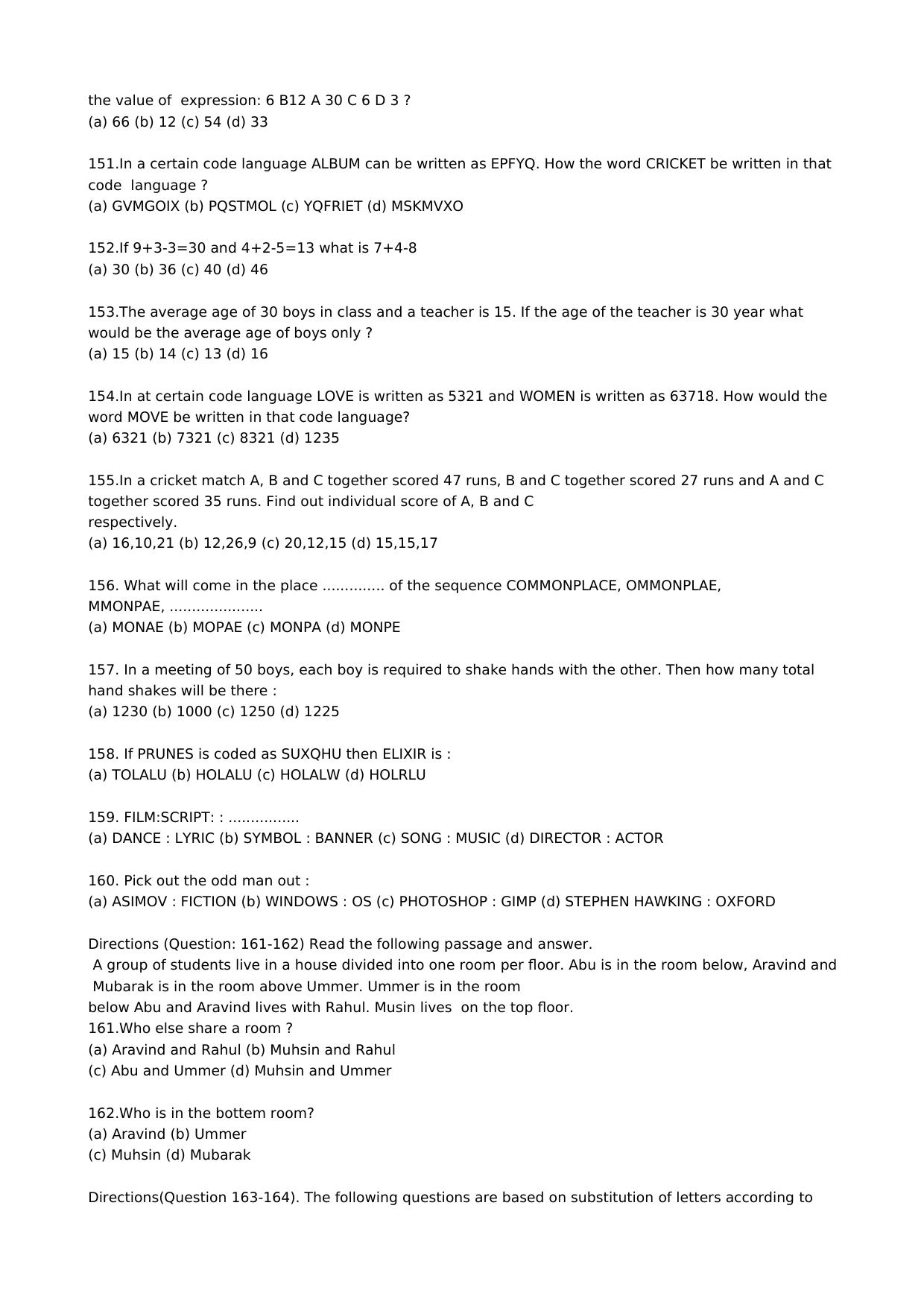 RPF, SI, Constable General Intelligence/ Reasoning Old Papers - Page 11