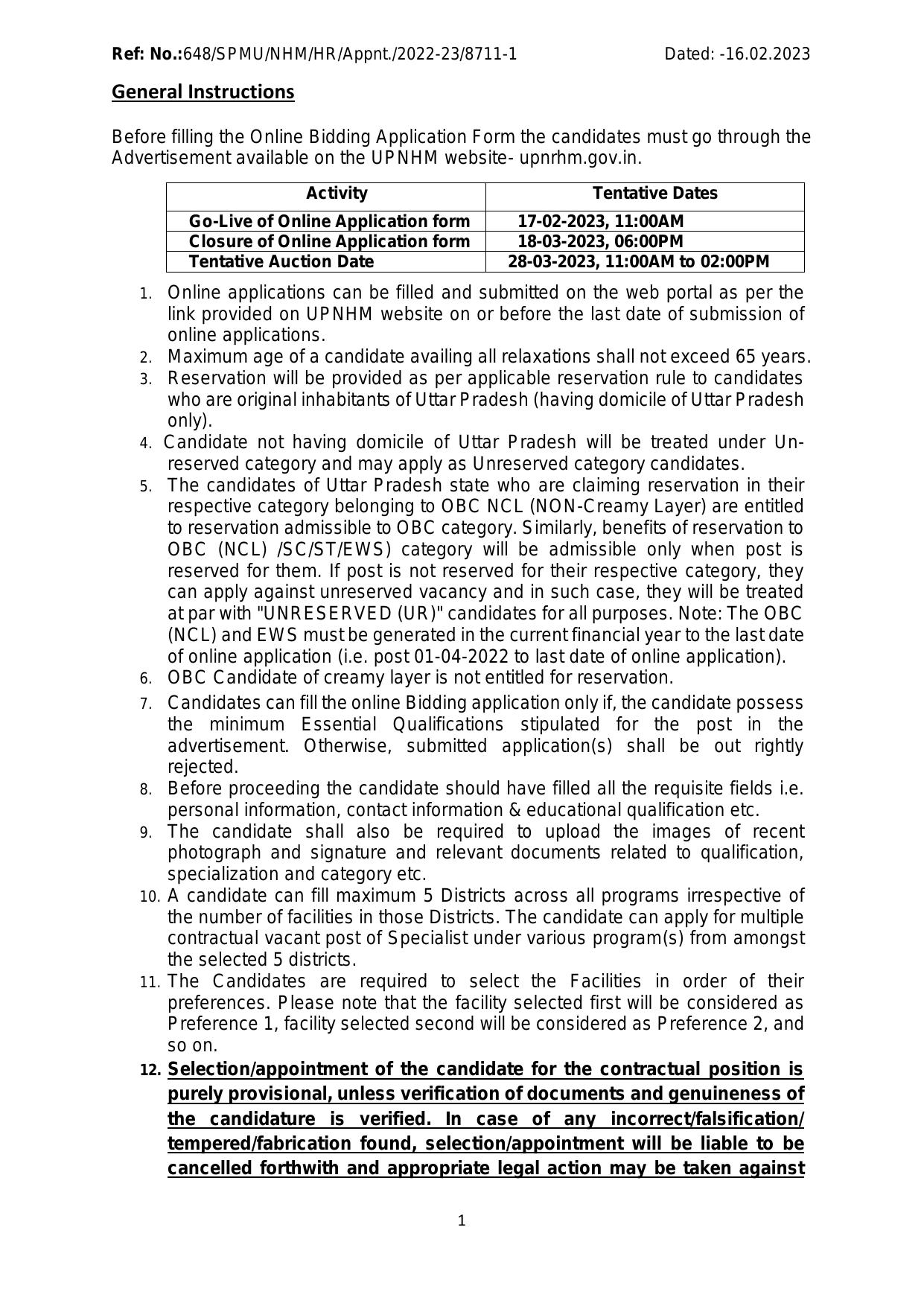 NHM Uttar Pradesh 1199 Specialist Recruitment 2023 - Page 4