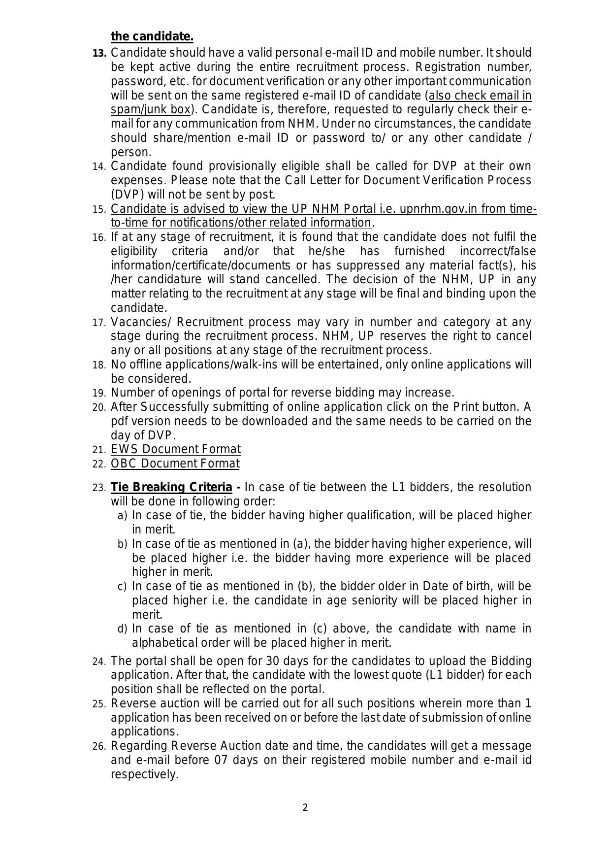 NHM Uttar Pradesh 1199 Specialist Recruitment 2023 - Page 2