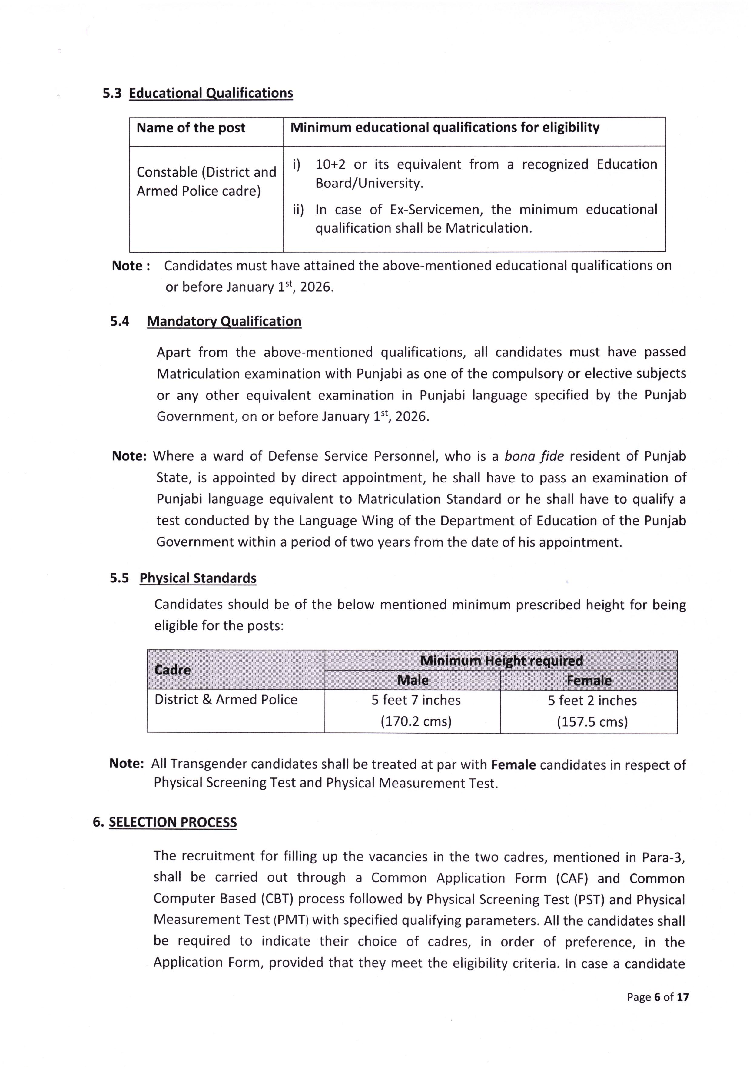 Punjab Police Constable Recruitment 2026: Apply Online for 3298 Vacancies - Full Notification, Eligibility, Salary - Page 6