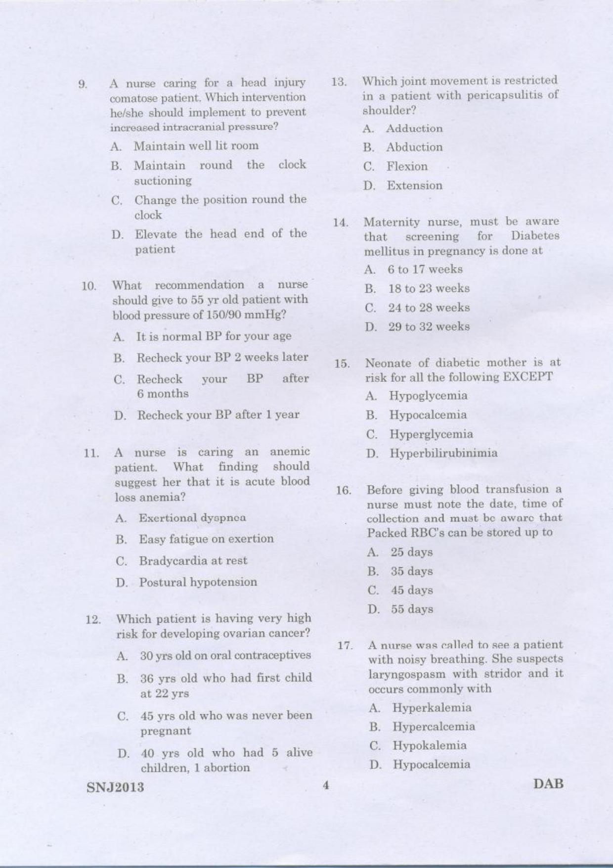 NEIFRIHMS Nursing Officer Group B, C Previous Papers - Page 3