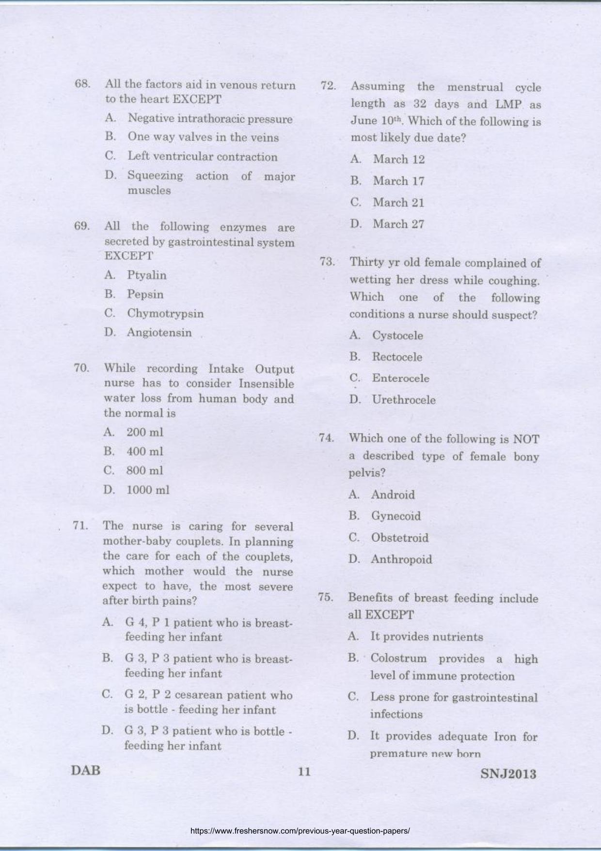 NEIFRIHMS Nursing Officer Group B, C Previous Papers - Page 10
