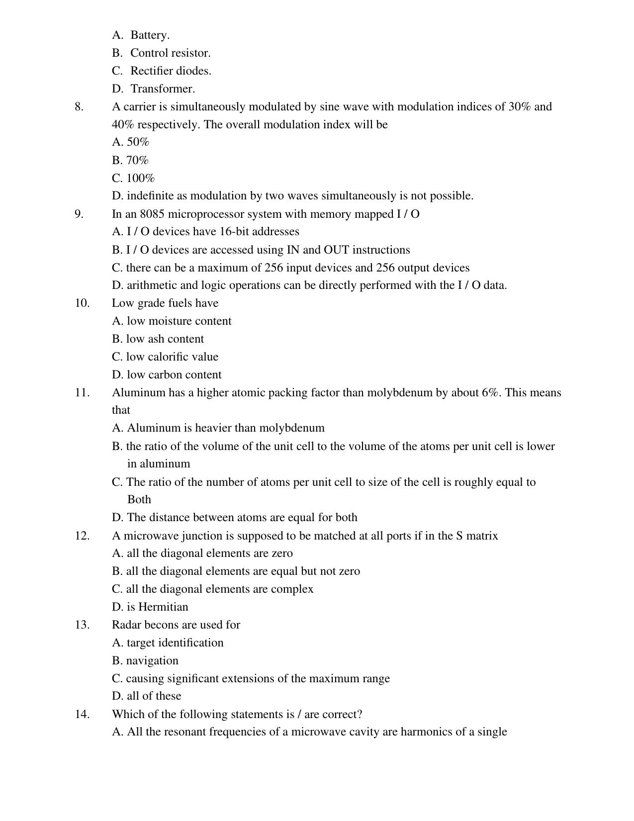 TNPSC Assistant System Engineer Previous Papers Electronics & Communications - Page 3