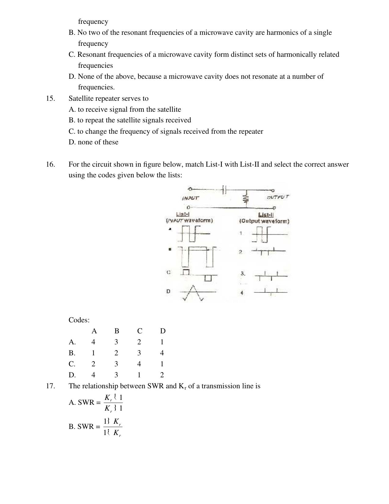 TNPSC Assistant System Engineer Previous Papers Electronics & Communications - Page 4