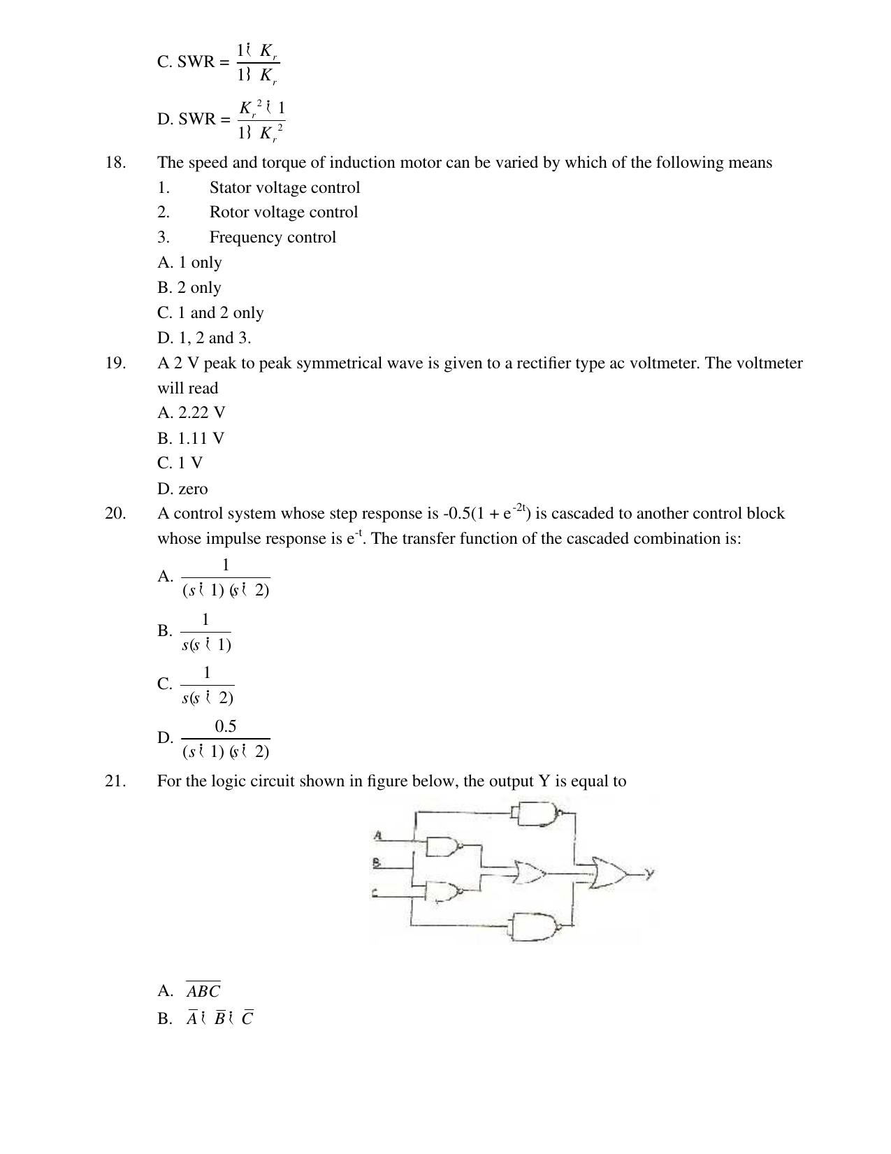 TNPSC Assistant System Engineer Previous Papers Electronics & Communications - Page 5