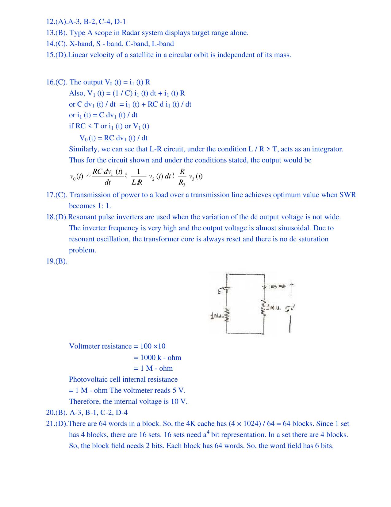 TNPSC Assistant System Engineer Previous Papers Electronics & Communications - Page 12