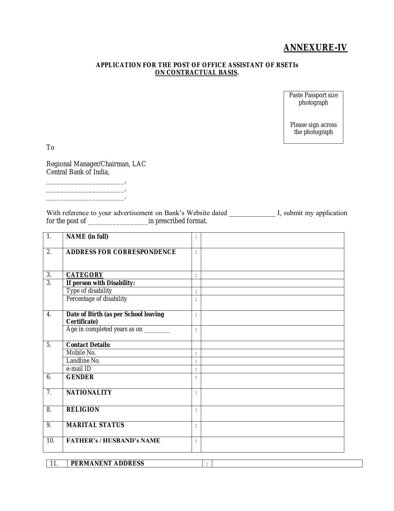 Central Bank of India Invites Application for Office Assistant Recruitment 2022 - Page 5