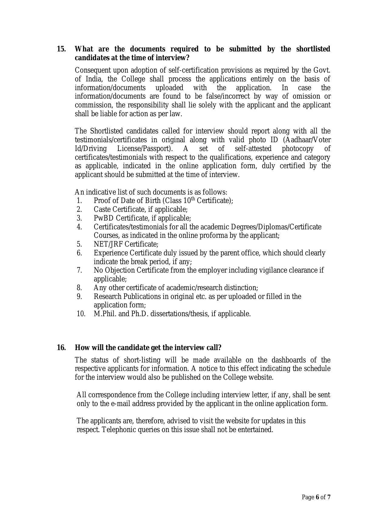 Daulat Ram College Assistant Professor Recruitment 2022 - Page 15