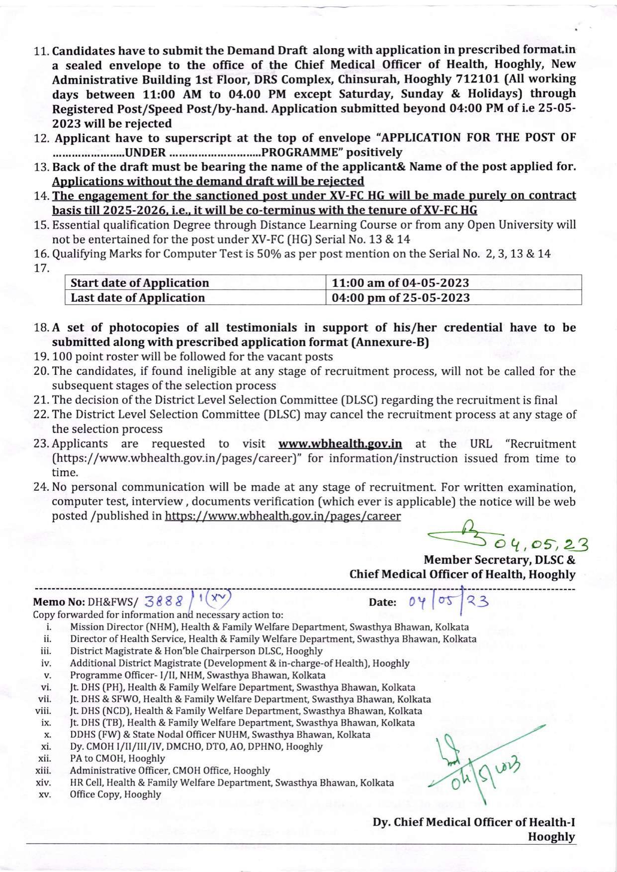 DHFWS Hooghly Community Health Assistant, Staff Nurse and Various Posts Recruitment 2023 - Page 2