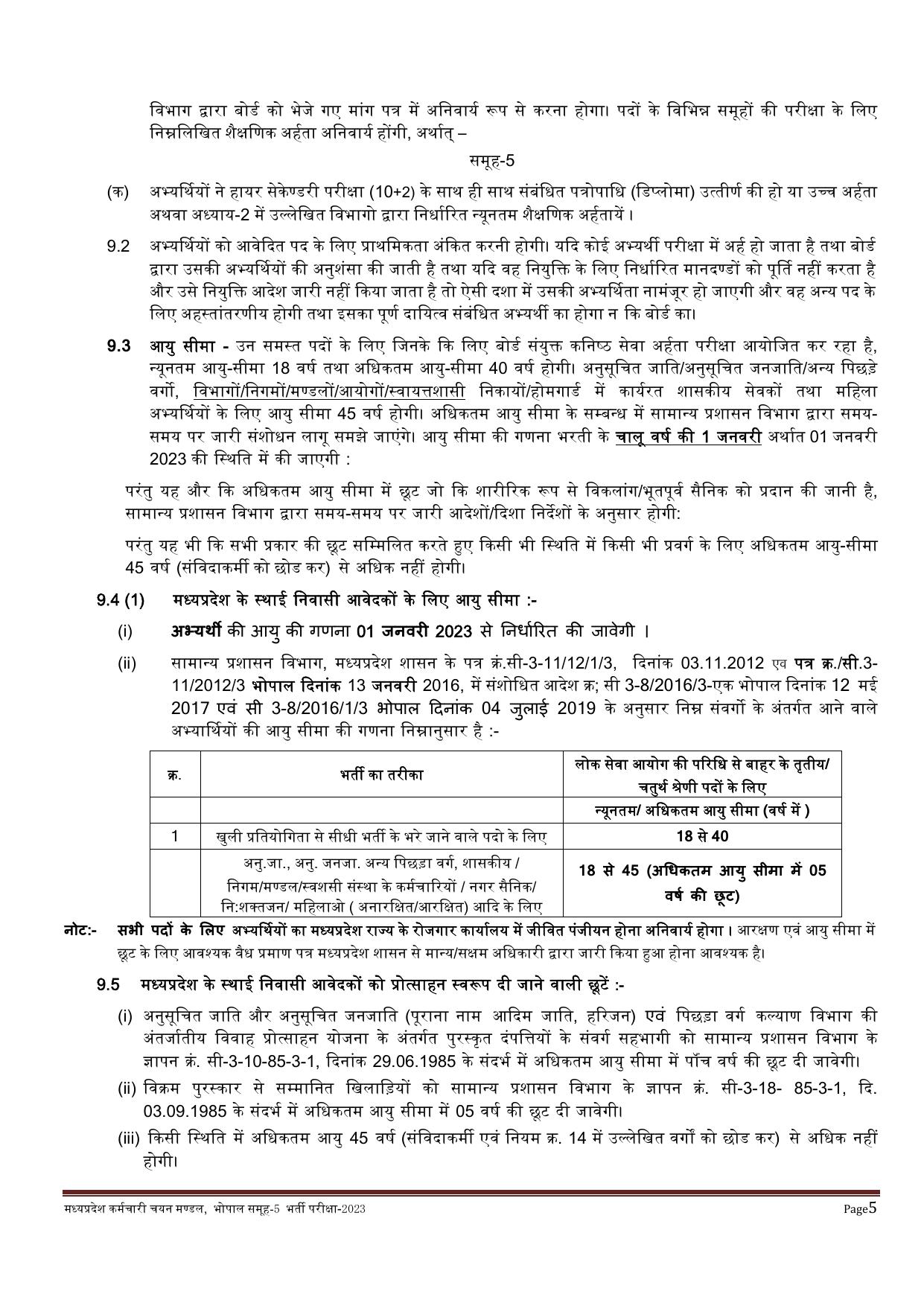 MPPEB 4795 Group-5 (Paramedical & Nursing Staff) Recruitment 2023 - Page 20