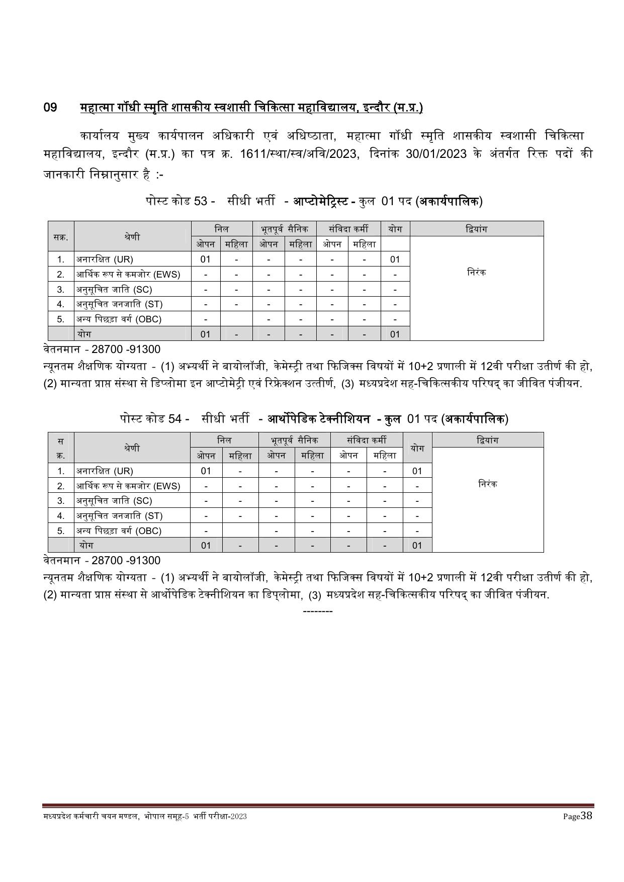 MPPEB 4795 Group-5 (Paramedical & Nursing Staff) Recruitment 2023 - Page 8