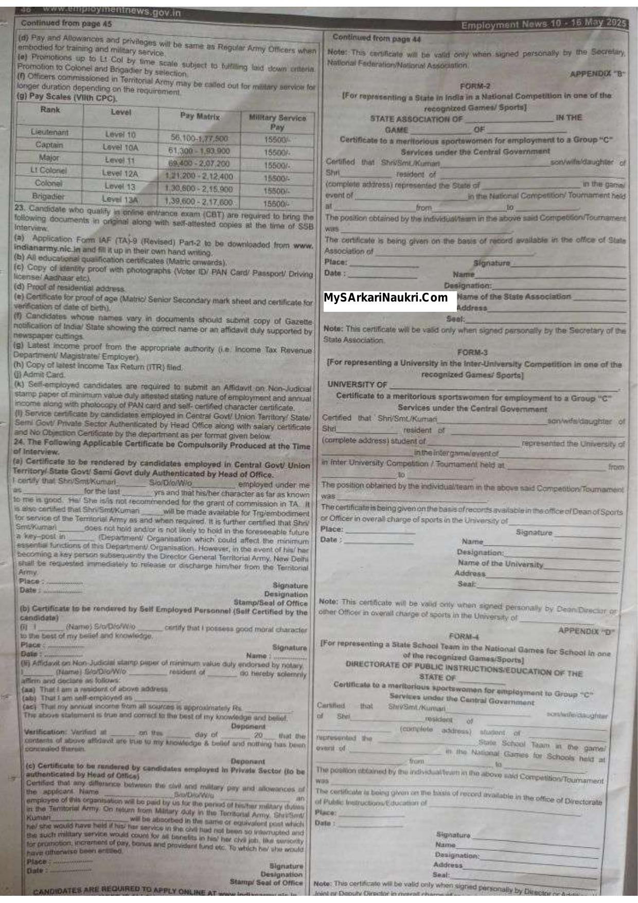 Territorial Army Lieutenant (Officer) Recruitment 2025 - Page 2