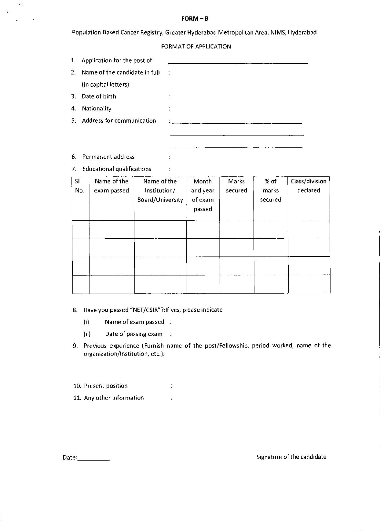 Nizams Institute of Medical Sciences Invites Application for Statistician Recruitment 2023 - Page 1