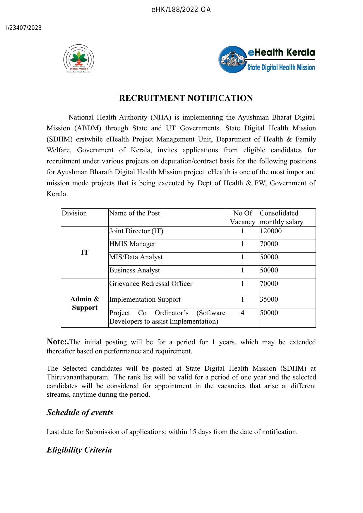National Health Mission Kerala (NHM Kerala) Invites Application for HMIS Manager and Implementation Support, MIS/Data Analyst, More Vacancies Recruitment 2023 - Page 5