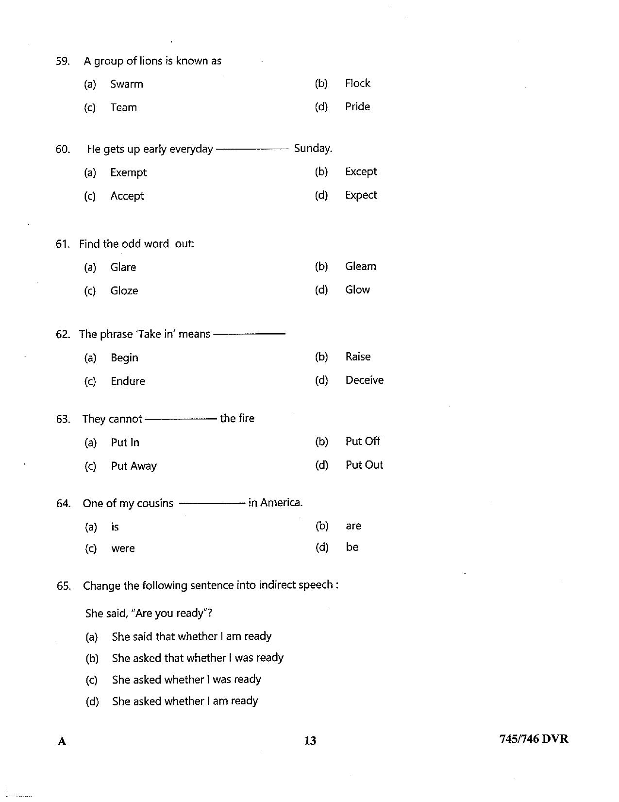 LPSC Driver (LVD/HVD) 2022 Question Paper - Page 13