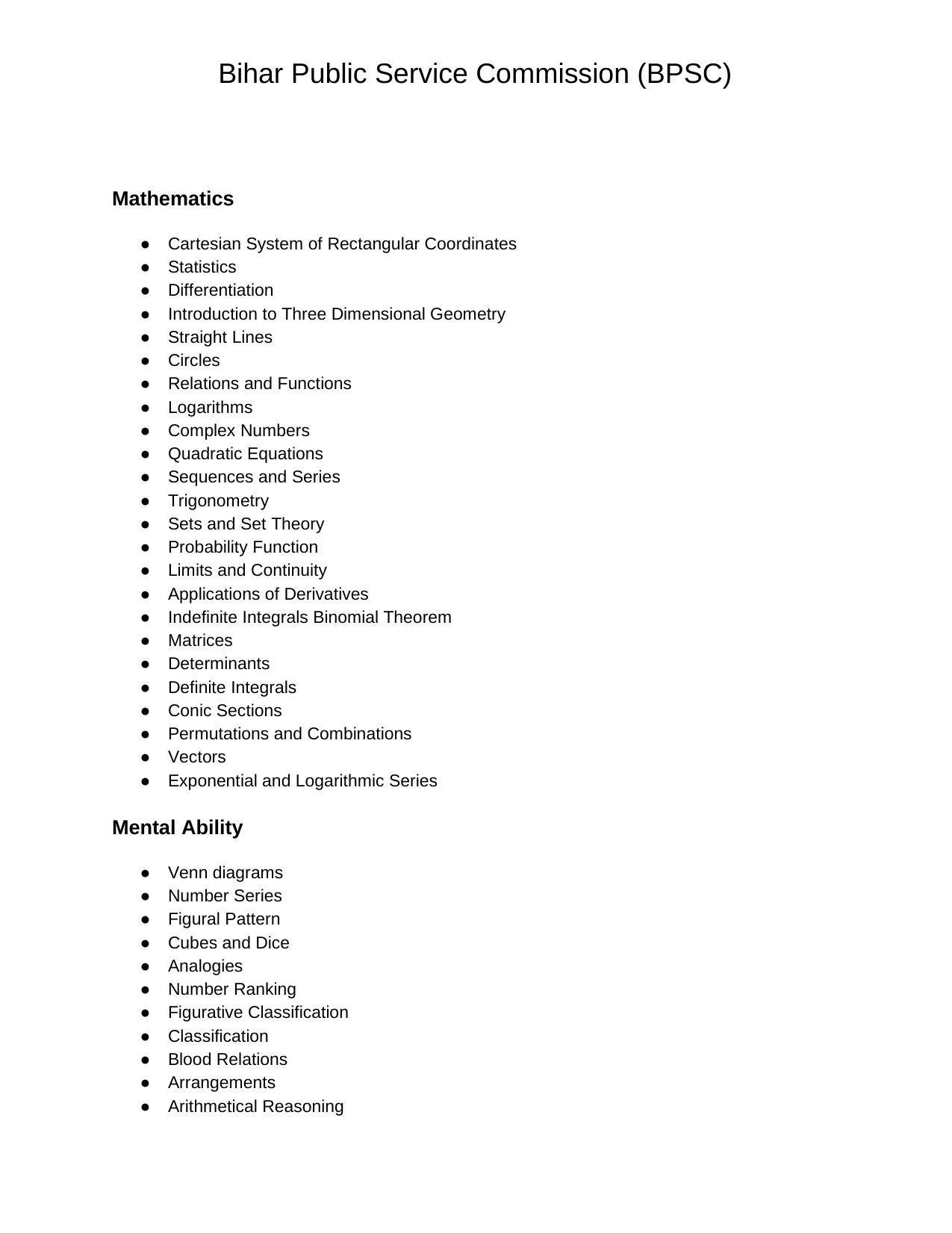 Download BPSC Assistant Exam Syllabus - Page 2