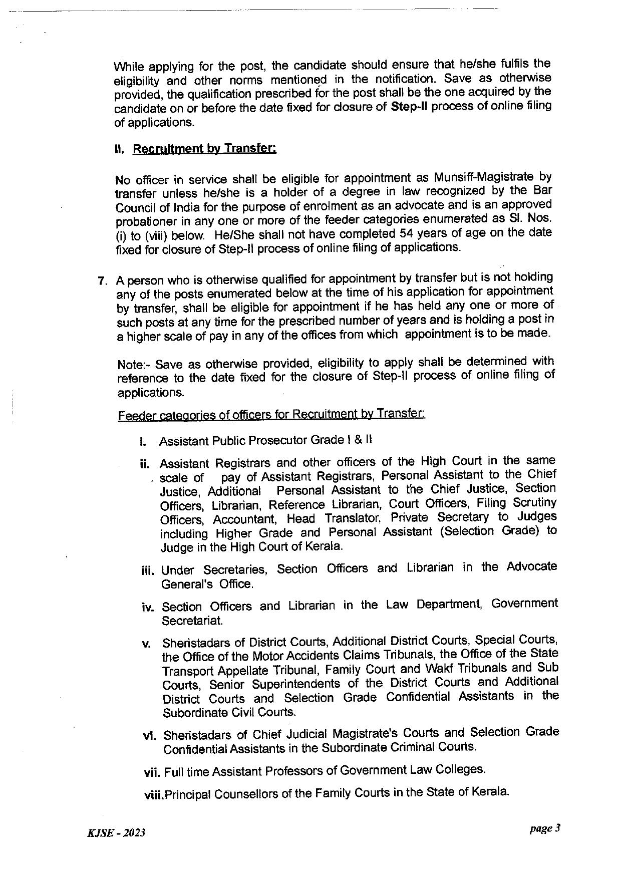 High Court of Kerala (HCK) Invites Application for 69 Munsiff - Magistrate Recruitment 2023 - Page 4