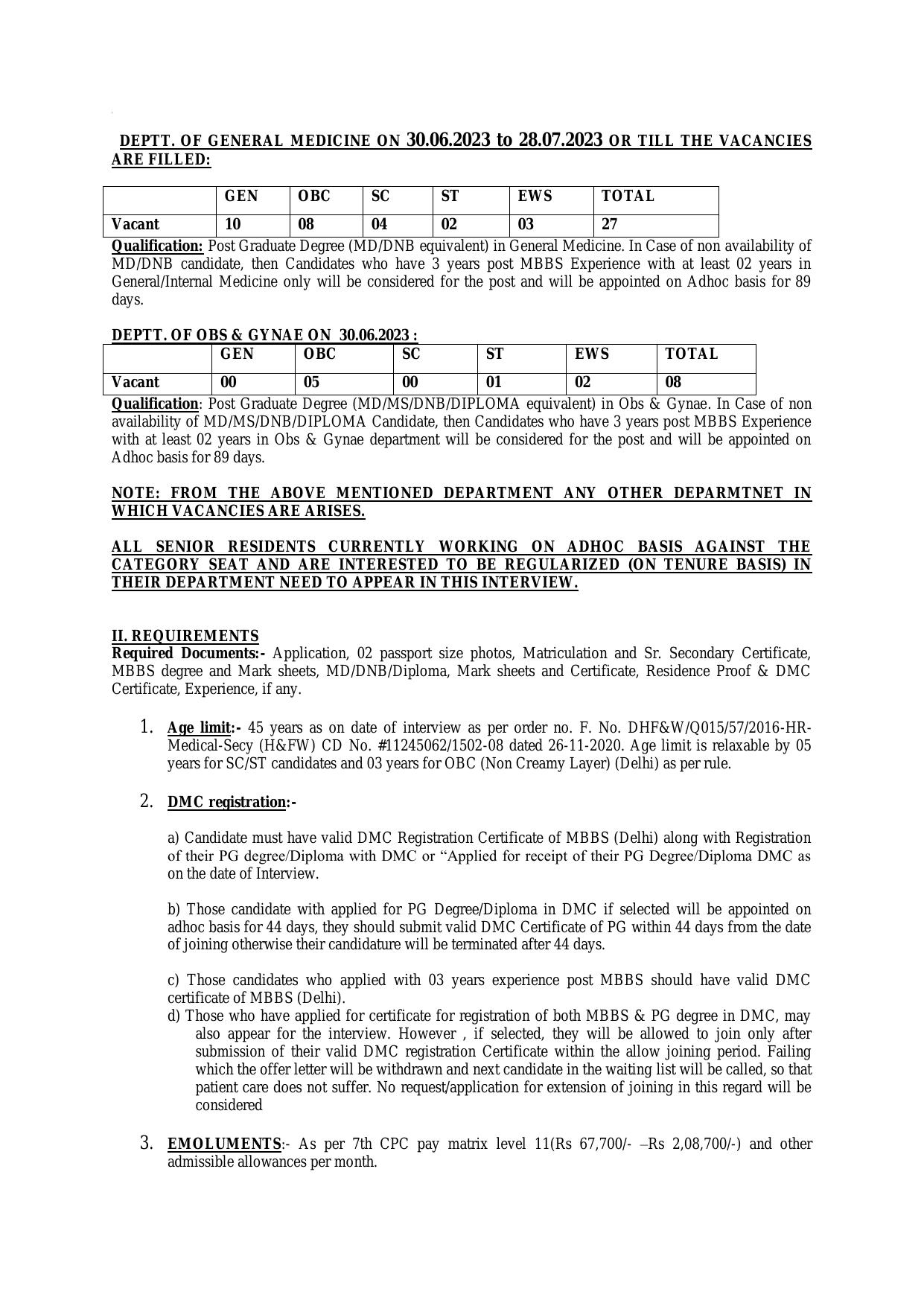 DDUH Senior Resident Doctor Recruitment 2023 - Page 1