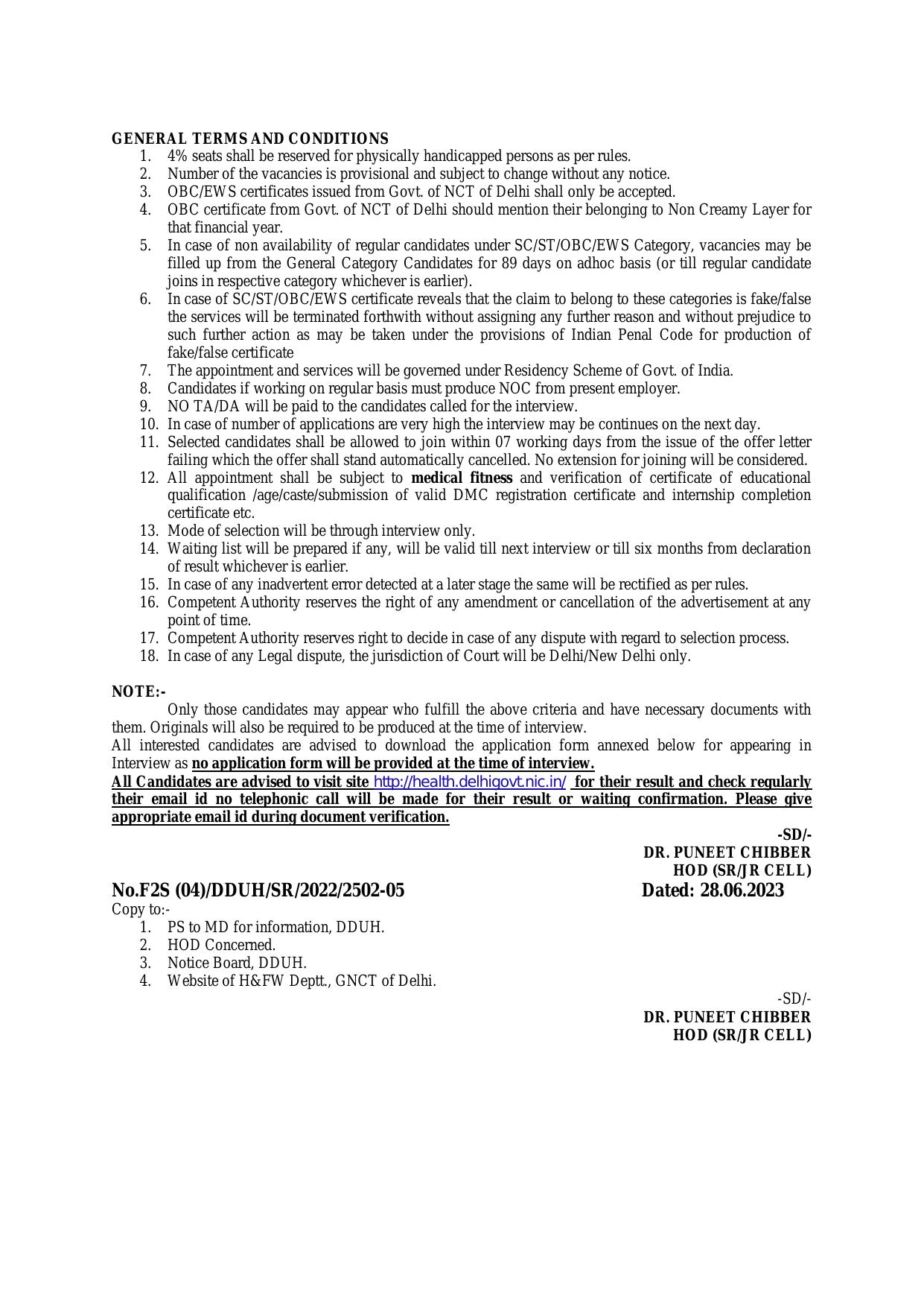 DDUH Senior Resident Doctor Recruitment 2023 - Page 2