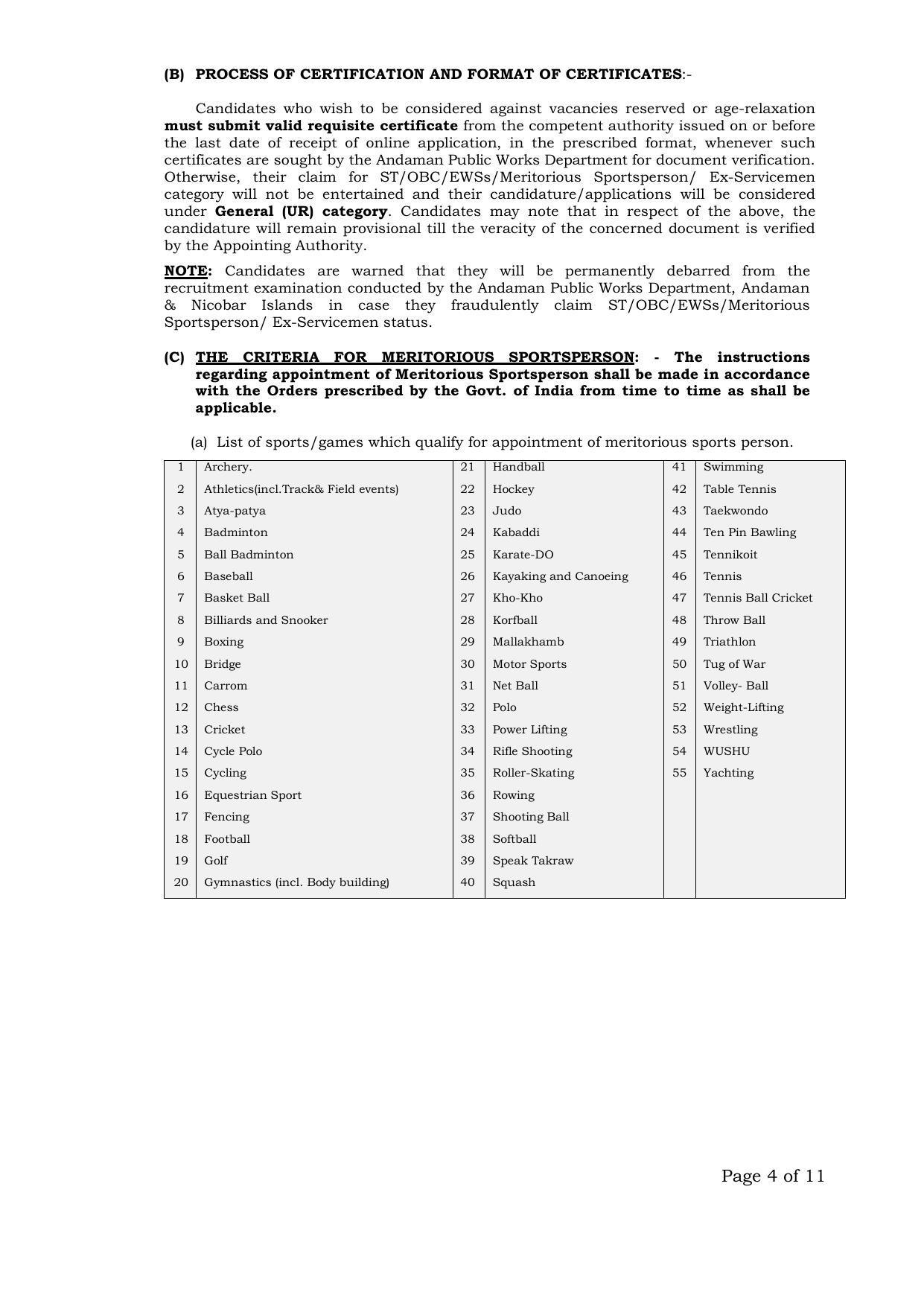 Andaman & Nicobar Administration Recruitment 2022 for 127 Various Vacancies - Page 29