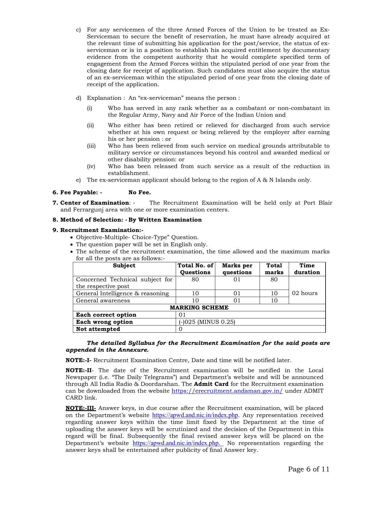 Andaman & Nicobar Administration Recruitment 2022 for 127 Various Vacancies - Page 21