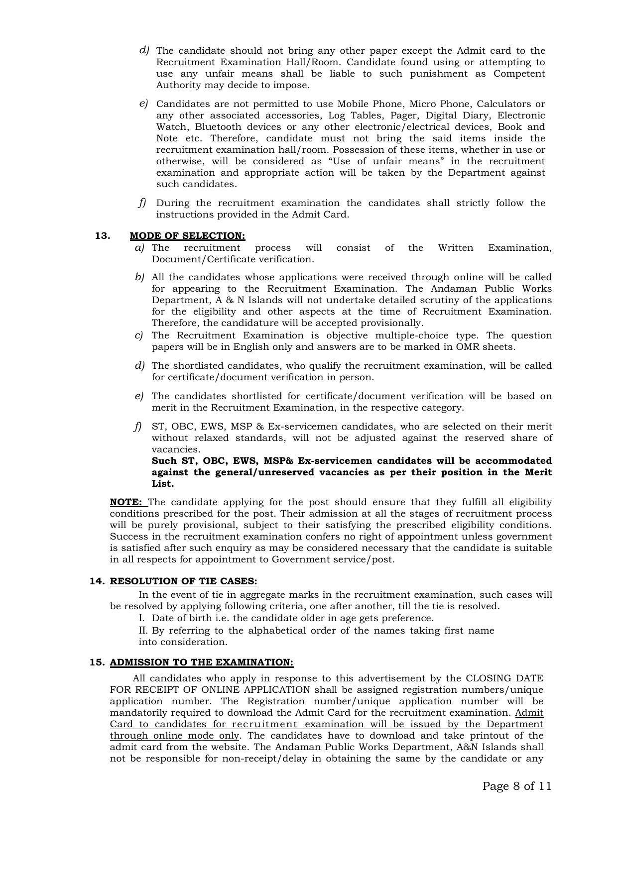 Andaman & Nicobar Administration Recruitment 2022 for 127 Various Vacancies - Page 28