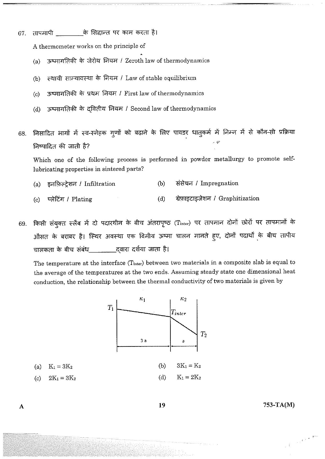 LPSC Technical Assistant (Mechanical) 2023 Question Paper - Page 19