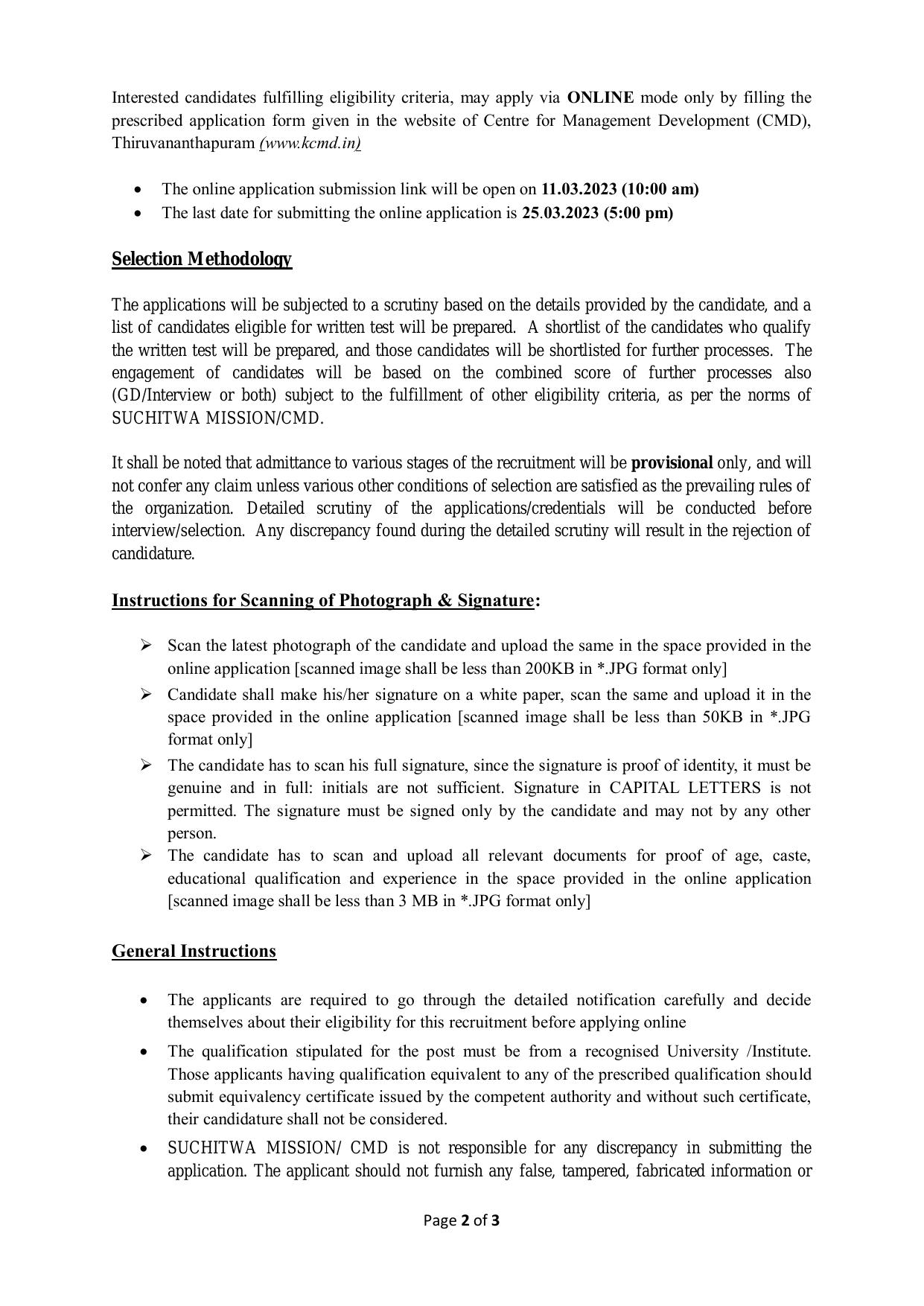 Suchitwa Mission Young Professional Recruitment 2023 - Page 1
