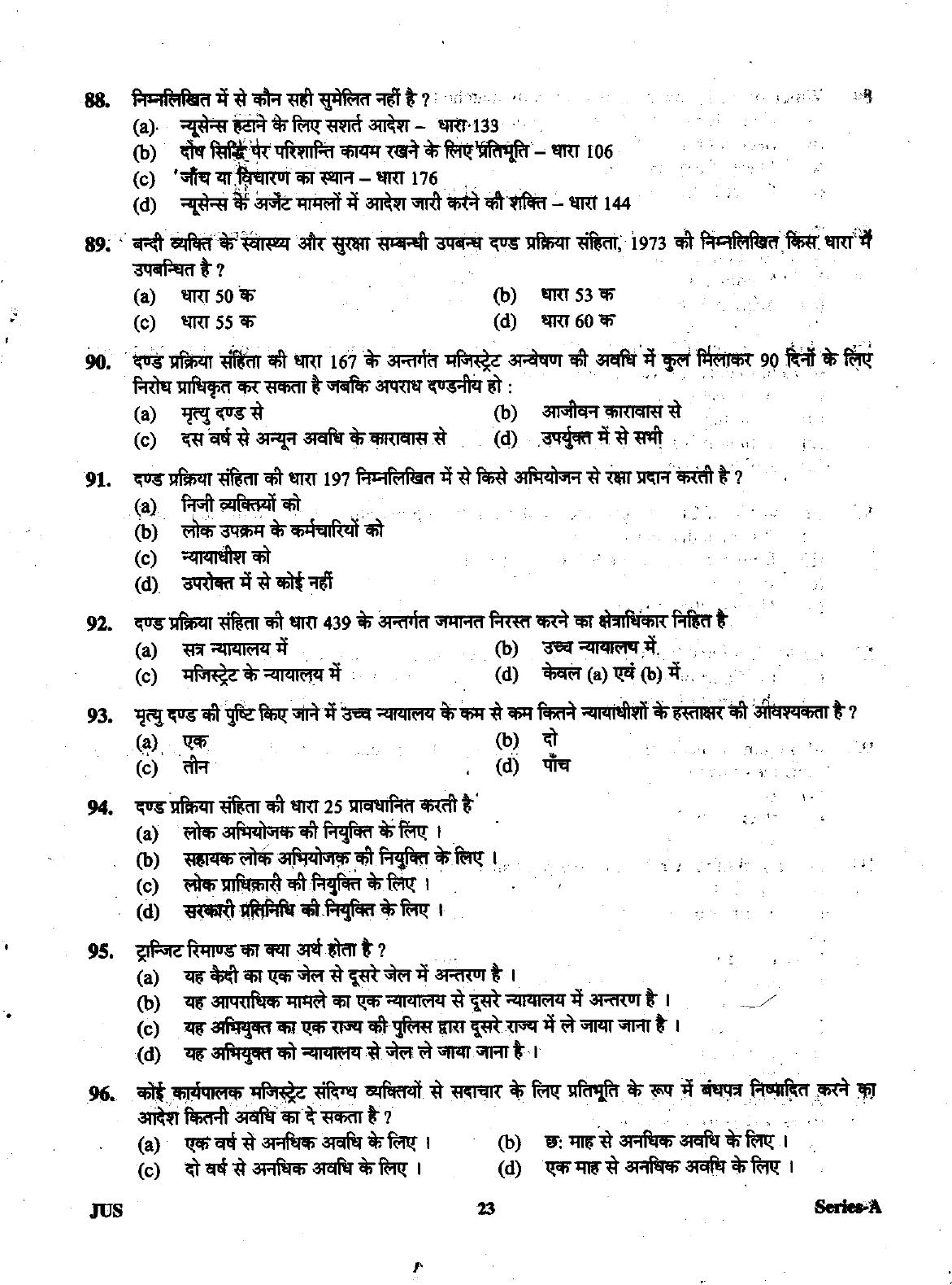 Uttarakhand Judicial Service Civil Judge (Junior Division) Exam-2012 Pre Examination  - Page 23