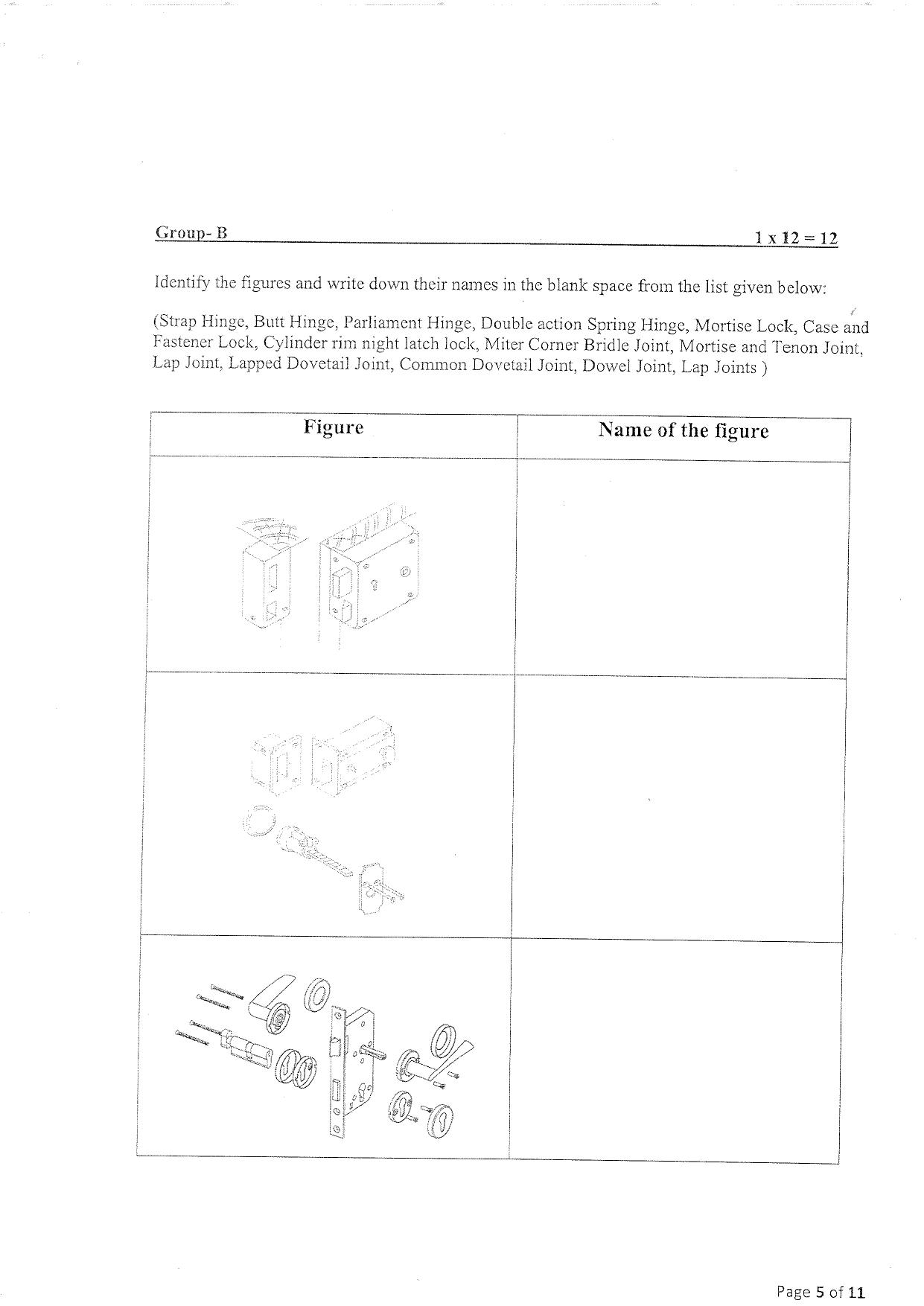 Question Paper of Technician ‘A’ (Carpentry) at DSC, Purulia (Advertisement No. 3/2023) - Page 5