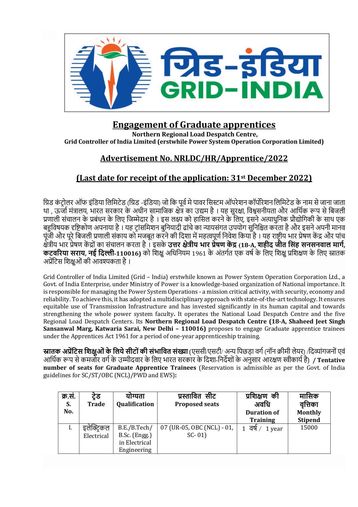Grid Controller of India Limited (POSOCO) Invites Application for Graduate Apprentice Recruitment 2022 - Page 3