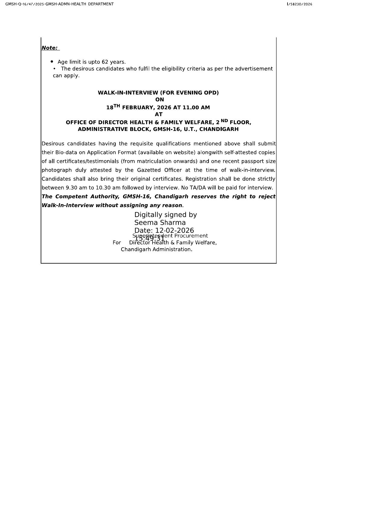 GMSH Chandigarh Specialist Recruitment 2026 - Walk-in Notification, Eligibility, Salary - Page 3