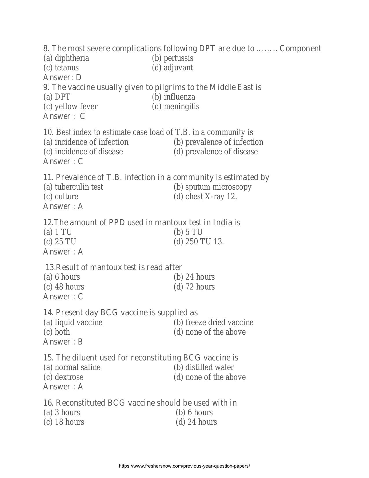 NEIGRIHMS Nursing Officer Previous Papers Concerned Subjects - Page 2