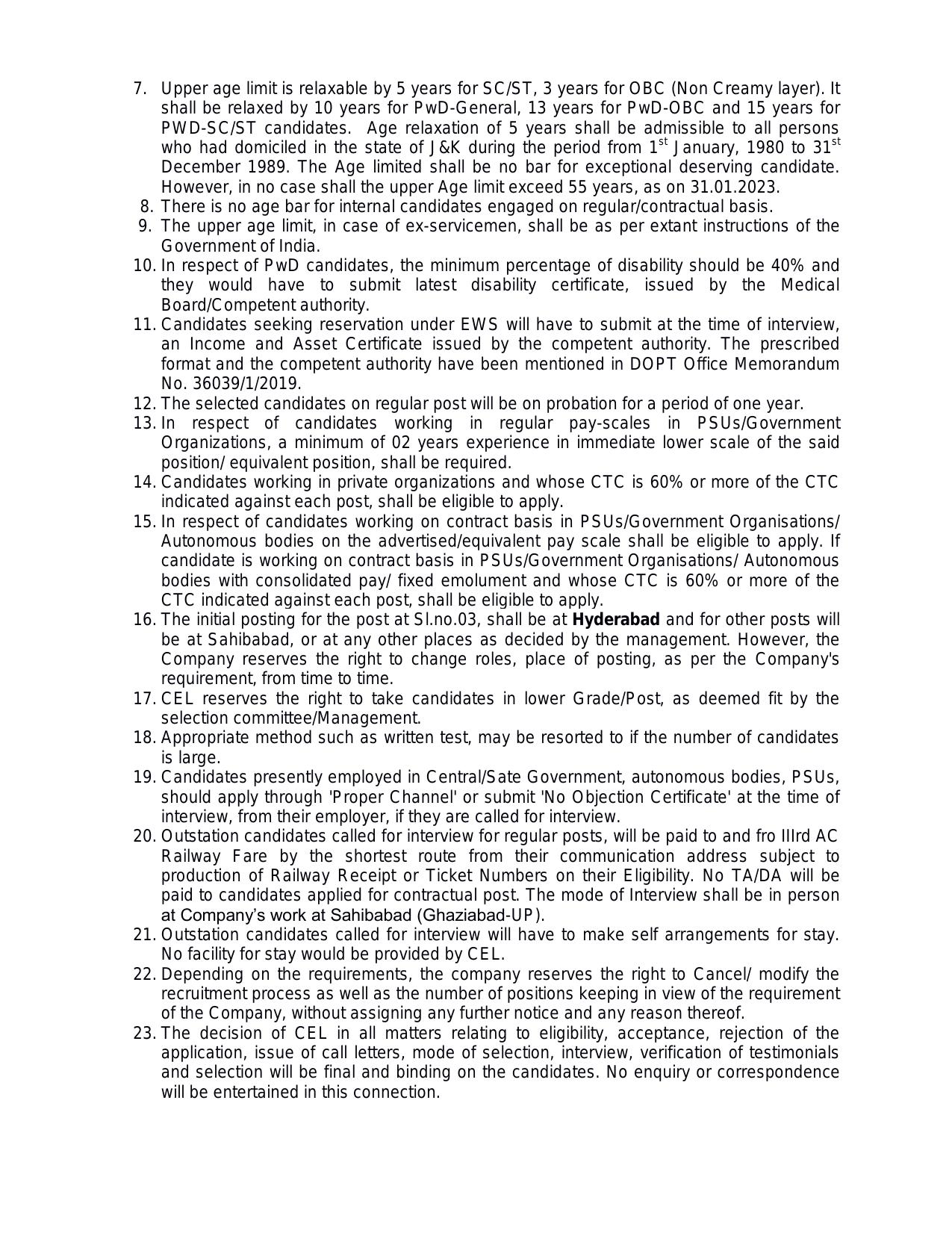 Central Electronics Limited (CEL) Invites Application for 9 Deputy Engineer Or Engineer Trainee Recruitment 2023 - Page 5