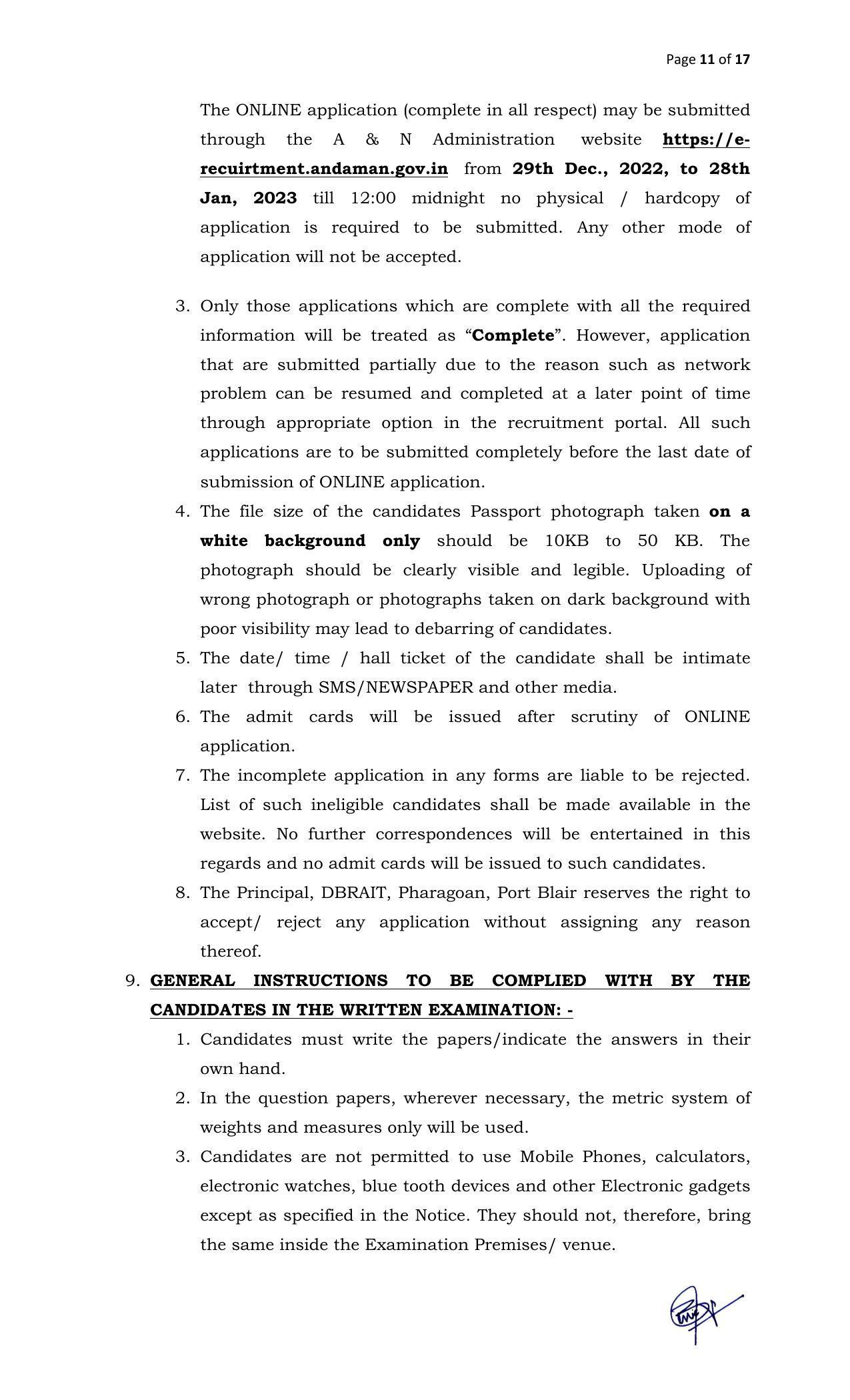 DBRAIT Invites Application for Lab Technician, Instructor Recruitment 2022 - Page 8