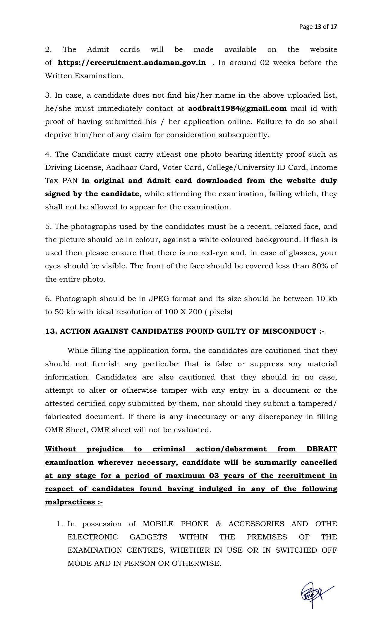 DBRAIT Invites Application for Lab Technician, Instructor Recruitment 2022 - Page 17