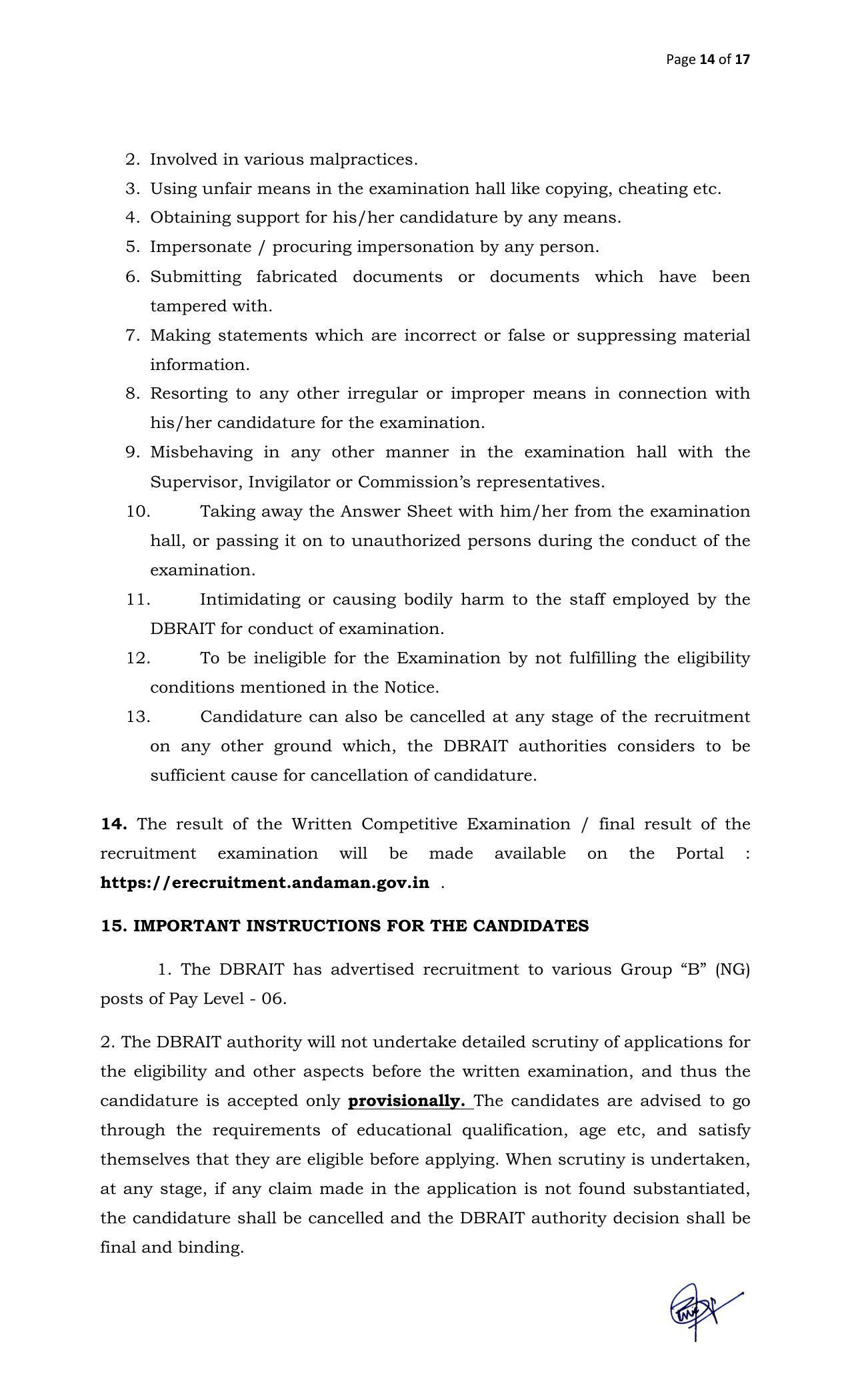 DBRAIT Invites Application for Lab Technician, Instructor Recruitment 2022 - Page 14