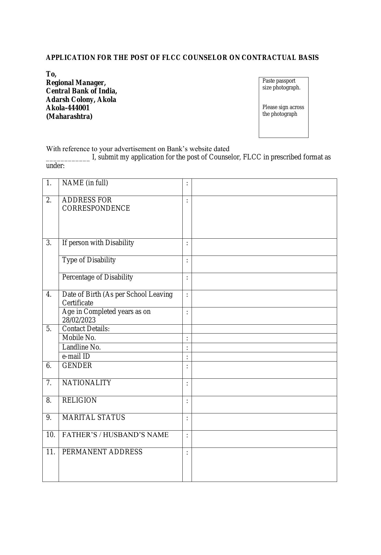 Central Bank of India Invites Application for Counsellor Recruitment 2023 - Page 5