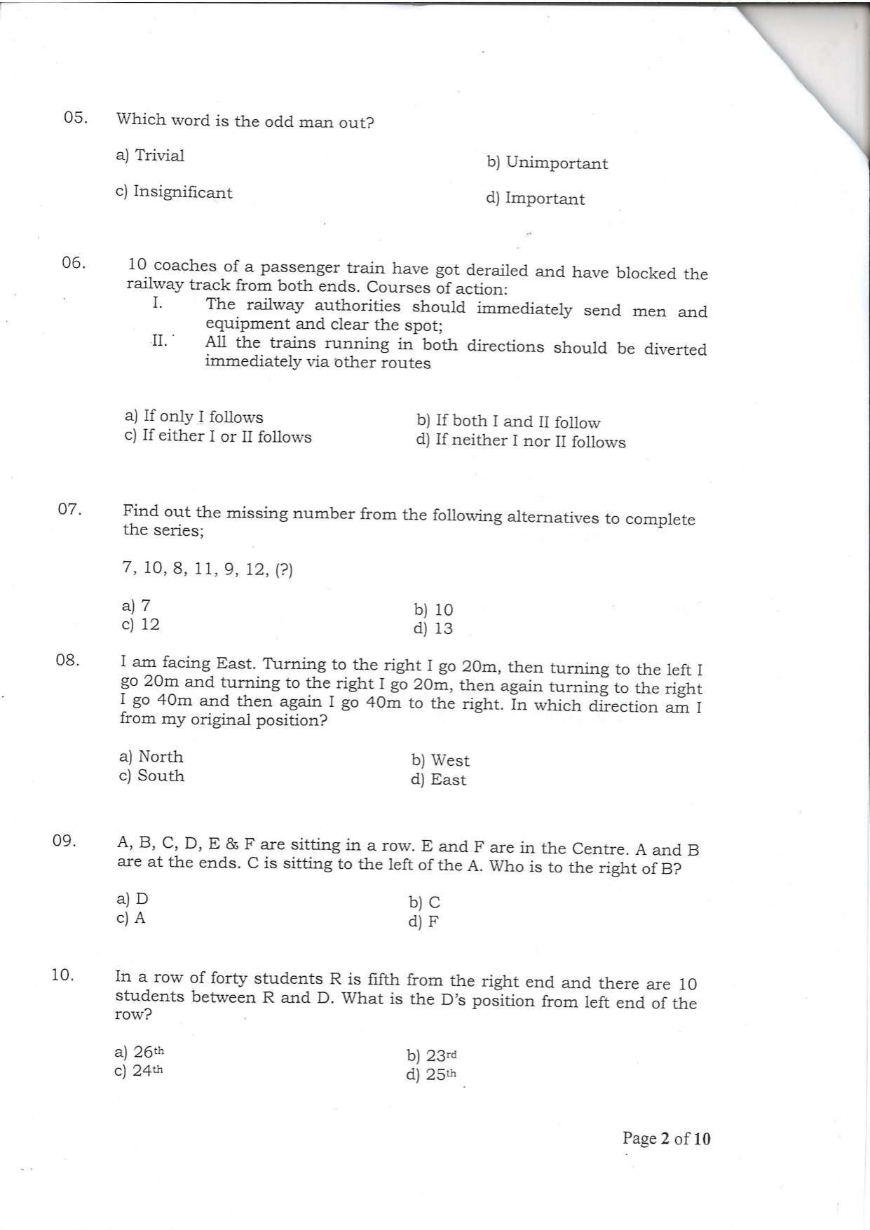 Question Paper of Office Assistant Grade III at BITM, Kolkata and NBSC, Siliguri (Advertisement No. 1/2022) - Page 2
