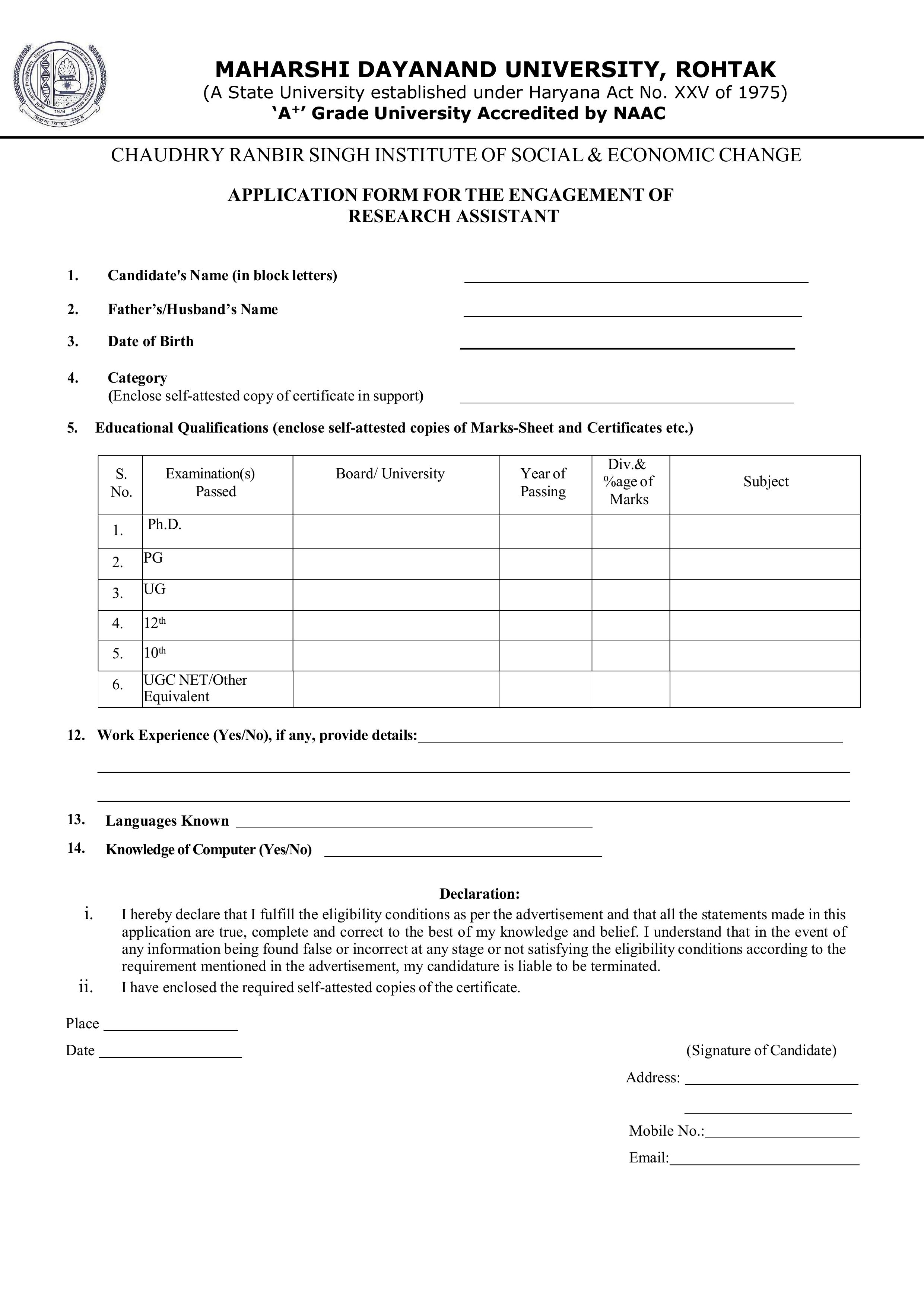 MDU Rohtak Research Assistant Recruitment 2026 - Notification, Eligibility, Salary - Page 2