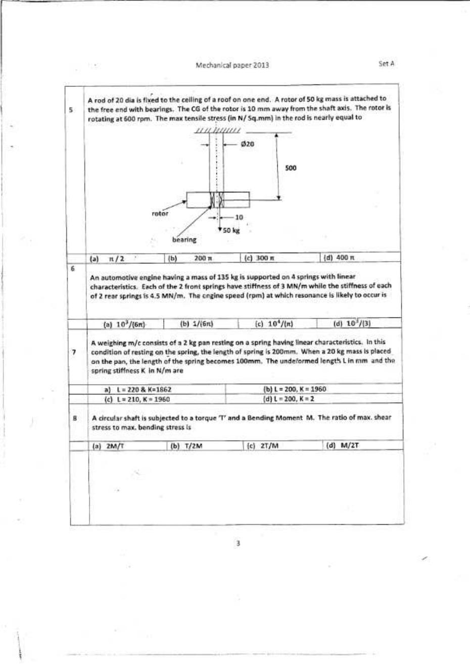 CSPHCL Mechanical Previous Year Question Paper - Page 3