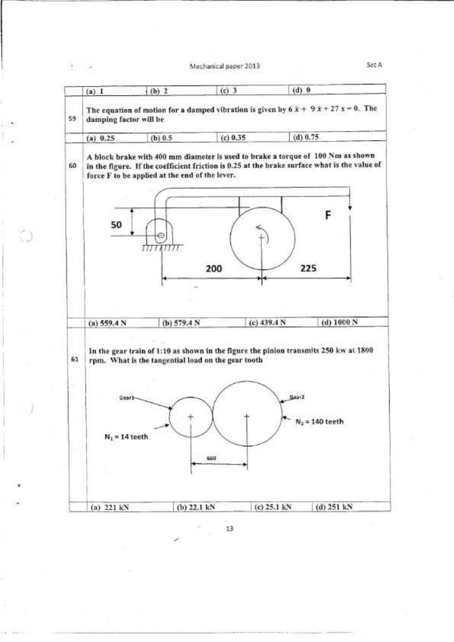 CSPHCL Mechanical Previous Year Question Paper - Page 13