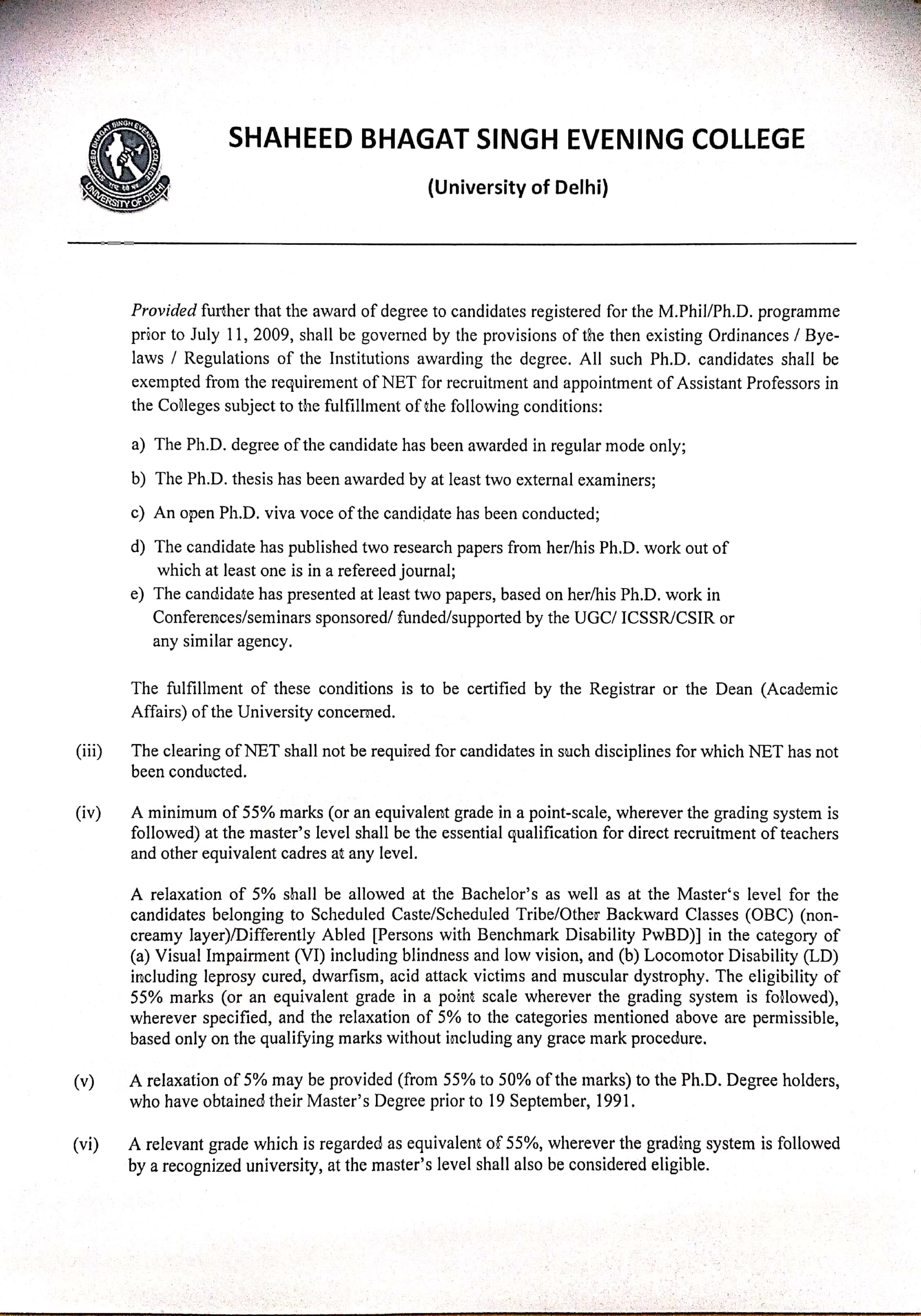 Shaheed Bhagat Singh Evening College (SBSEC) Invites Application for 67 Assistant Professor Recruitment 2023 - Page 3