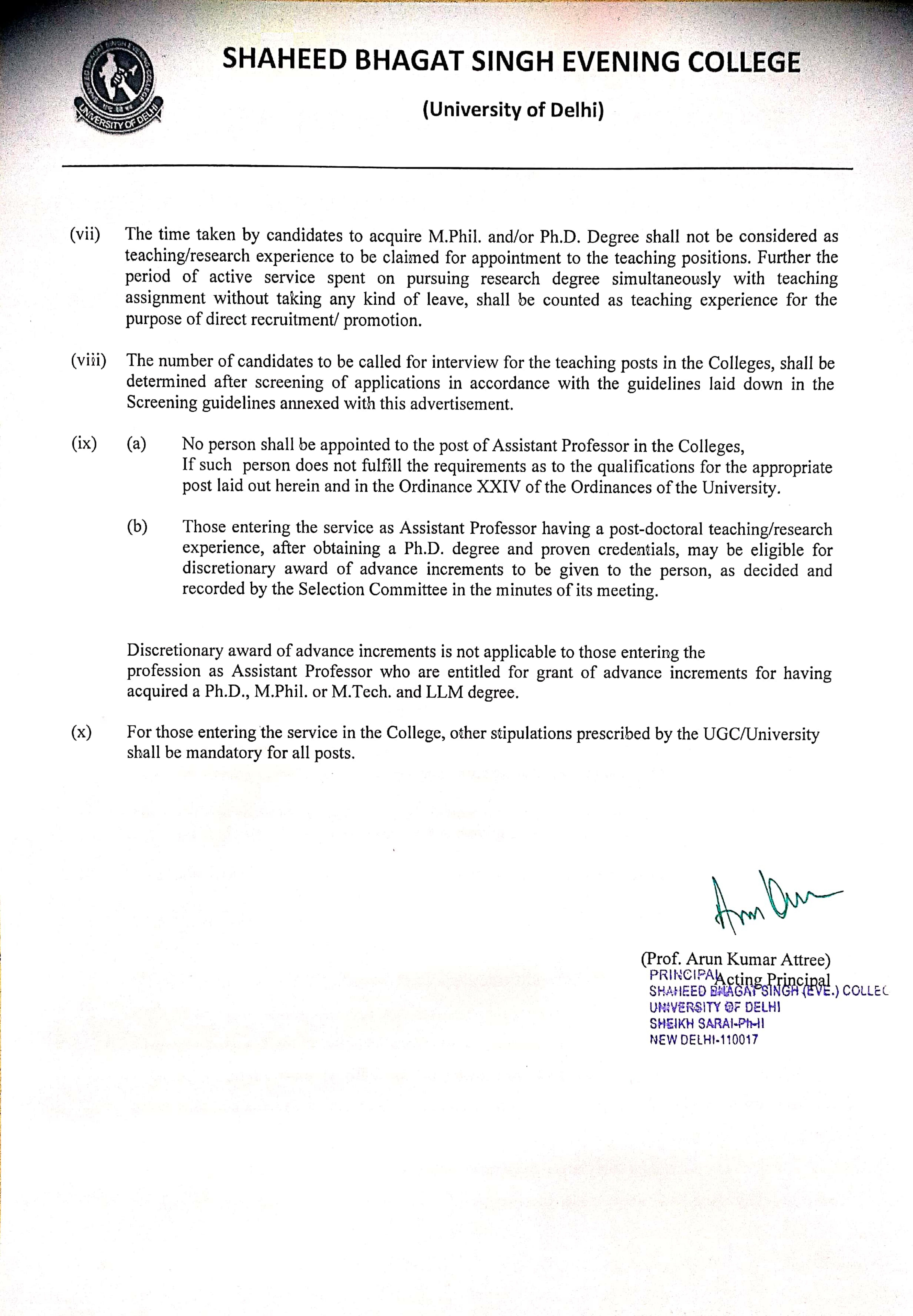 Shaheed Bhagat Singh Evening College (SBSEC) Invites Application for 67 Assistant Professor Recruitment 2023 - Page 7