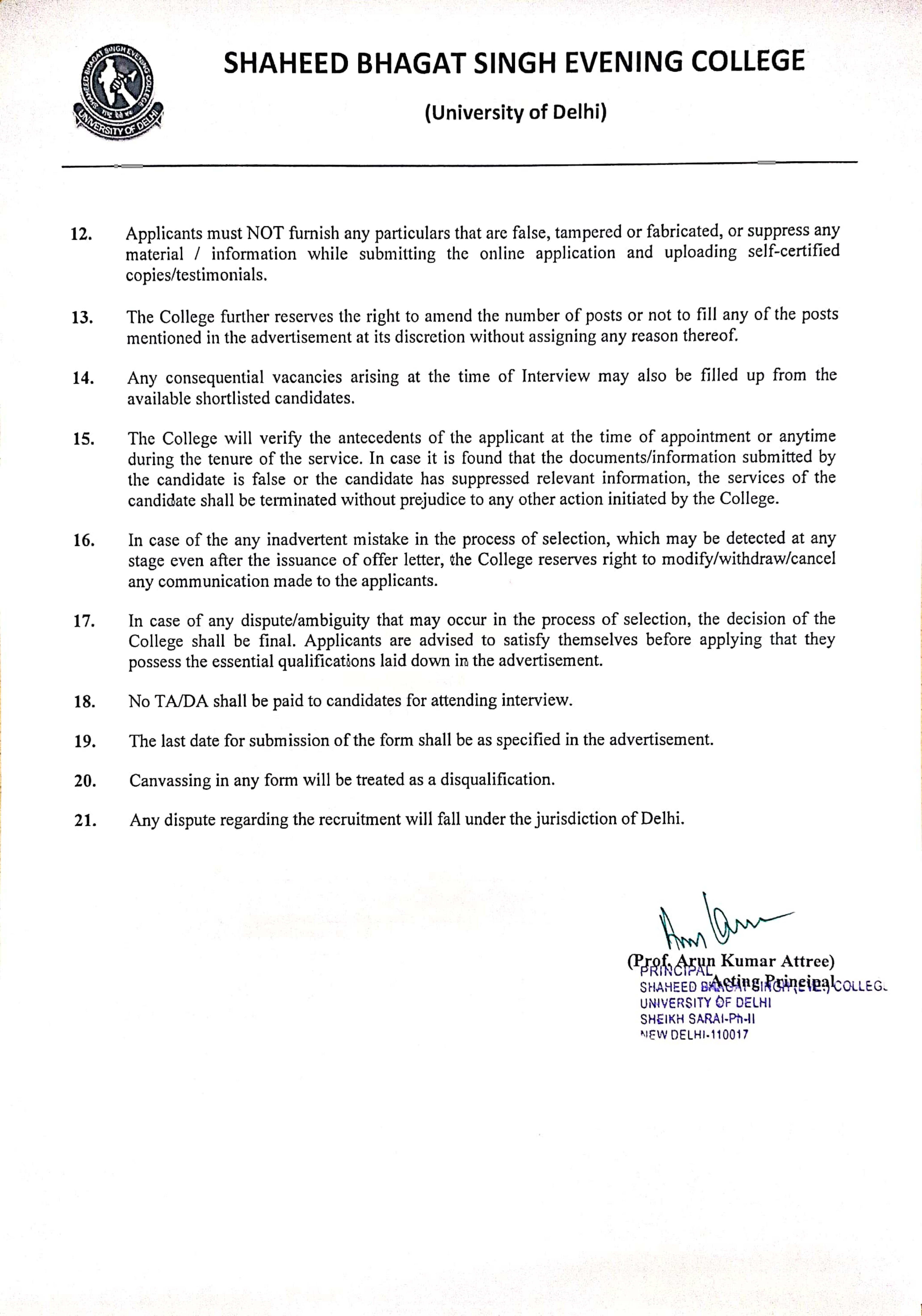 Shaheed Bhagat Singh Evening College (SBSEC) Invites Application for 67 Assistant Professor Recruitment 2023 - Page 6