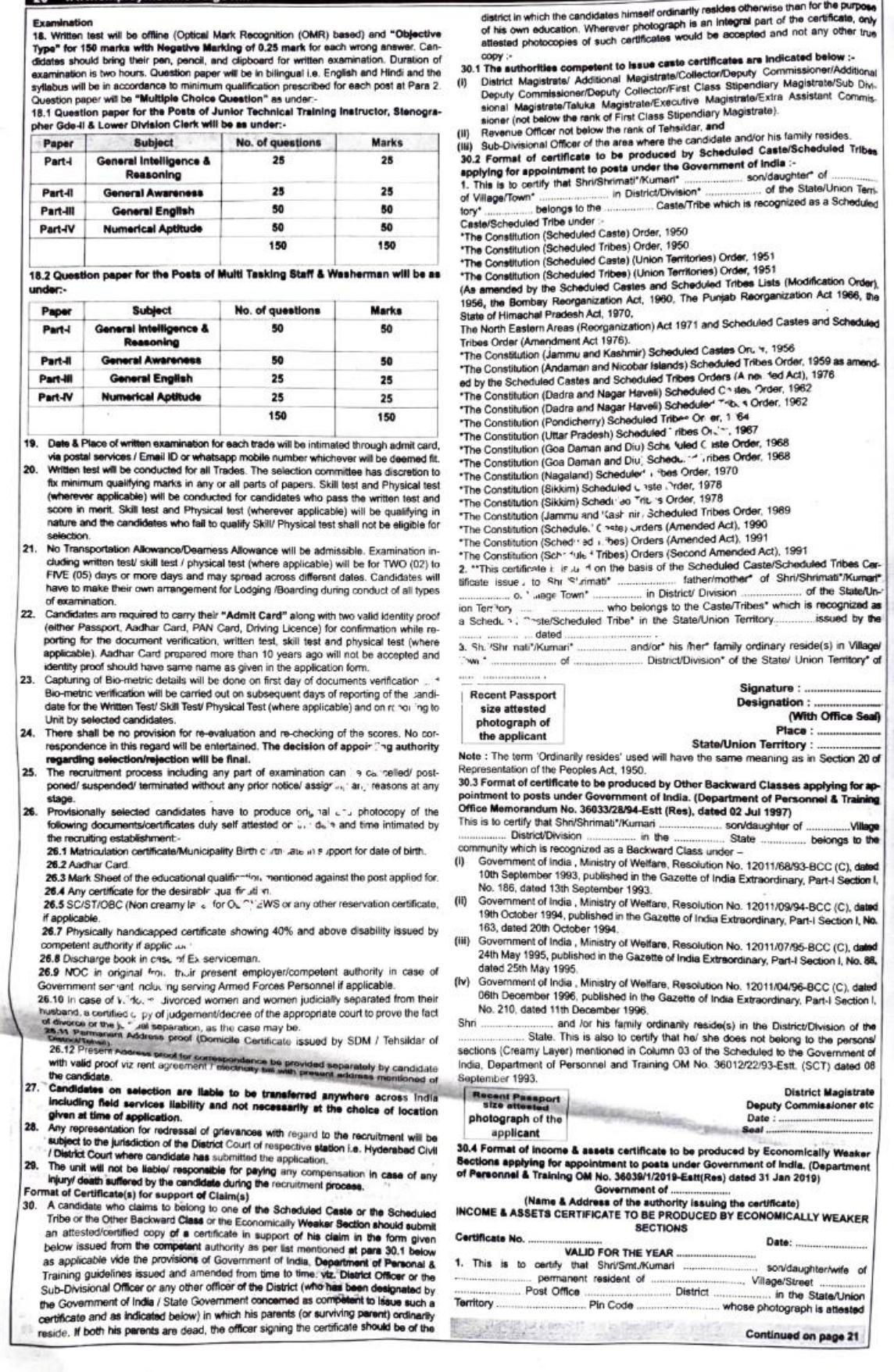 Indian Army DG EME 69 LDC, MTS and Various Posts Recruitment 2025 - Page 3