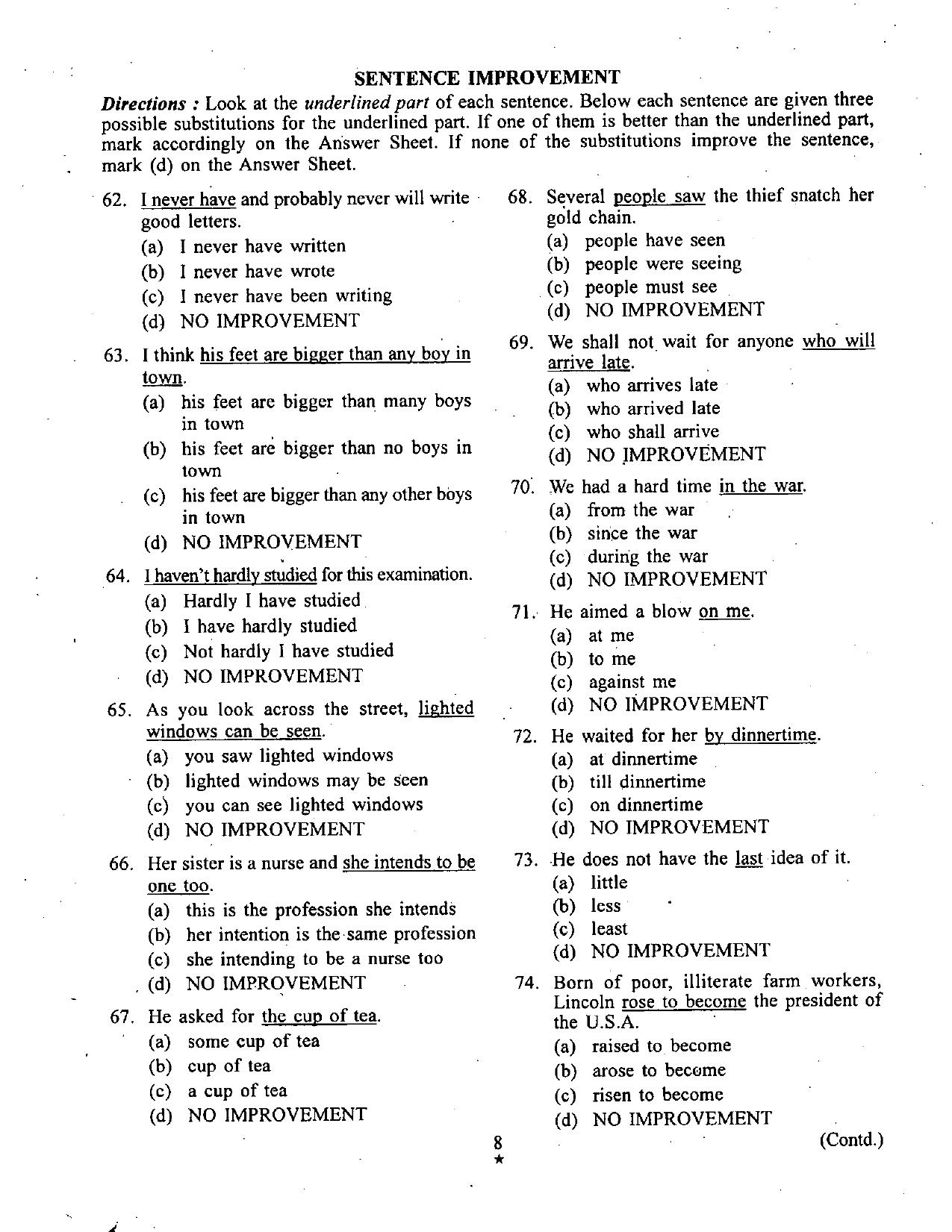 Jharkhand High Court Assistant Previous Year Question Paper - Page 8